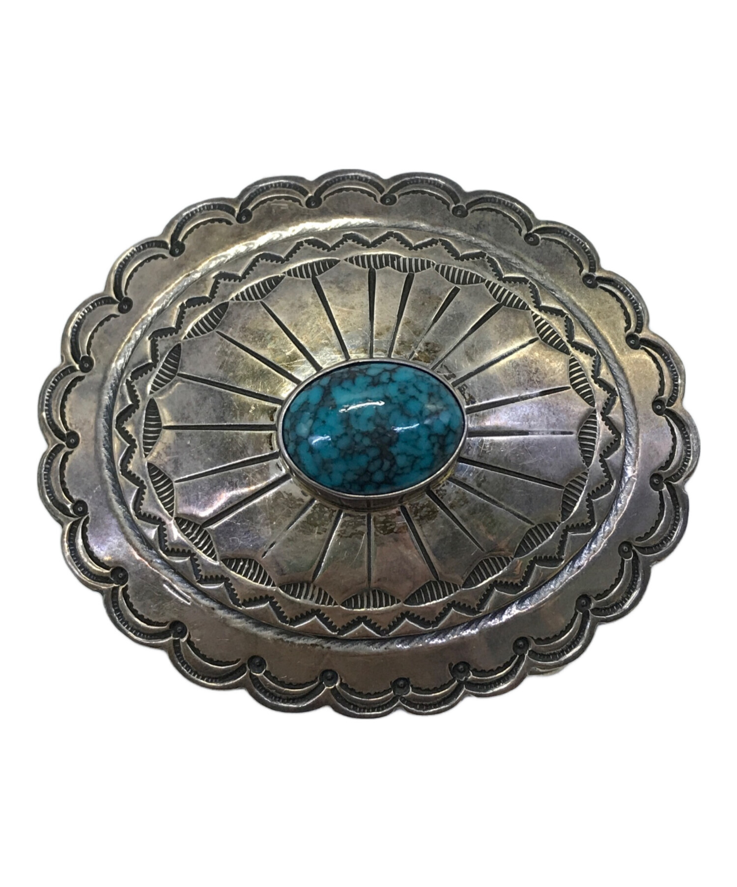 インディアンジュエリー バックル ナバホ族 ターコイズ 天然 アメリカ製 銀色 ナバホ族 ターコイズ バックル ターコイズバックル インディアン