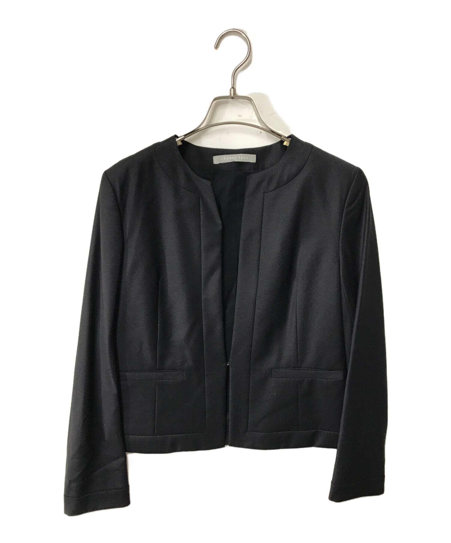 theory luxe Executive ノーカラージャケット ネイビー 40 theory luxe Executive ノーカラージャケット ネイビー 40 Theory luxe