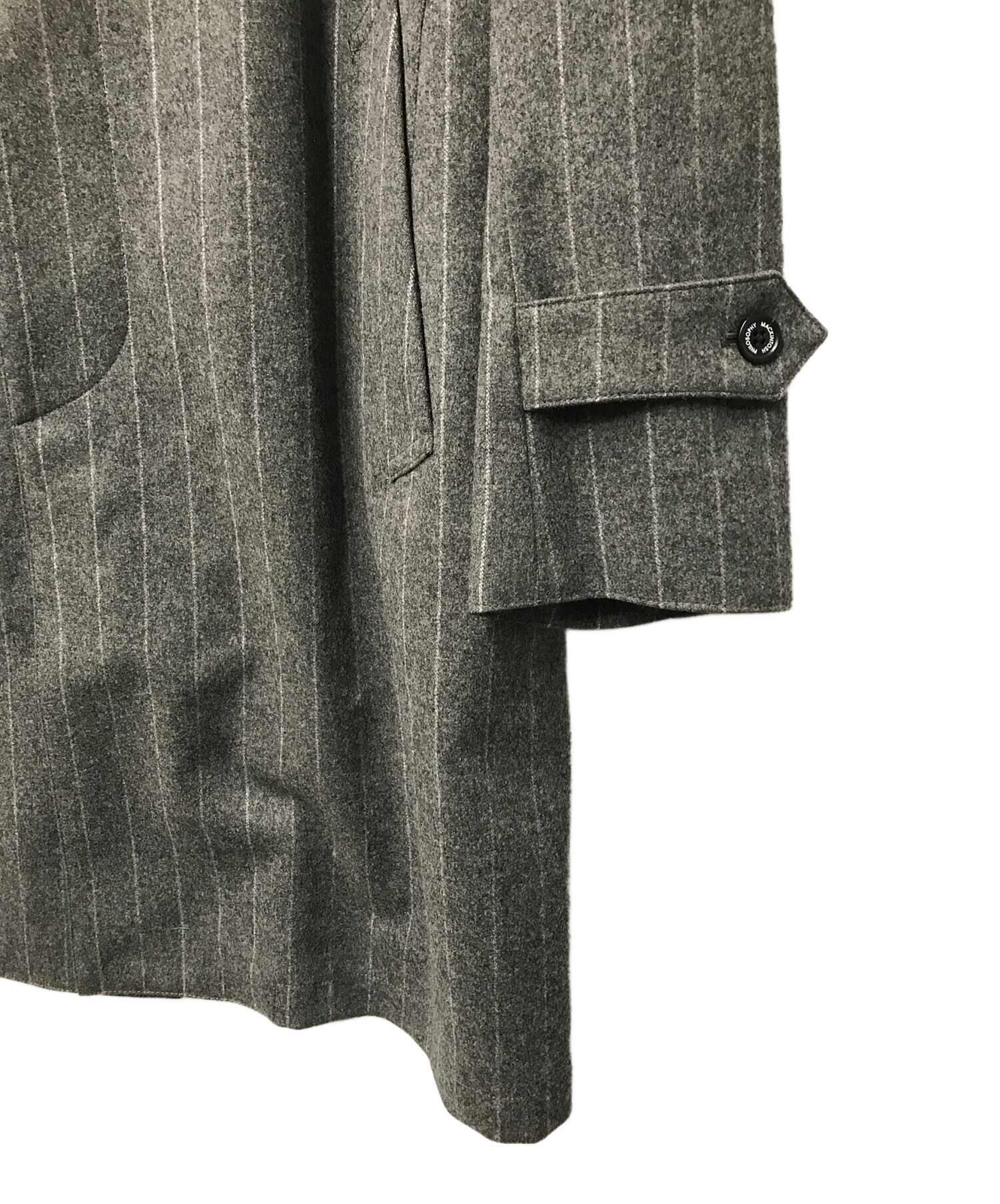 マッキントッシュ　フォックス社製ツイード生地　モッズコート　黒　フード　ウール マッキントッシュフォックス社製ツイード生地モッズコート黒