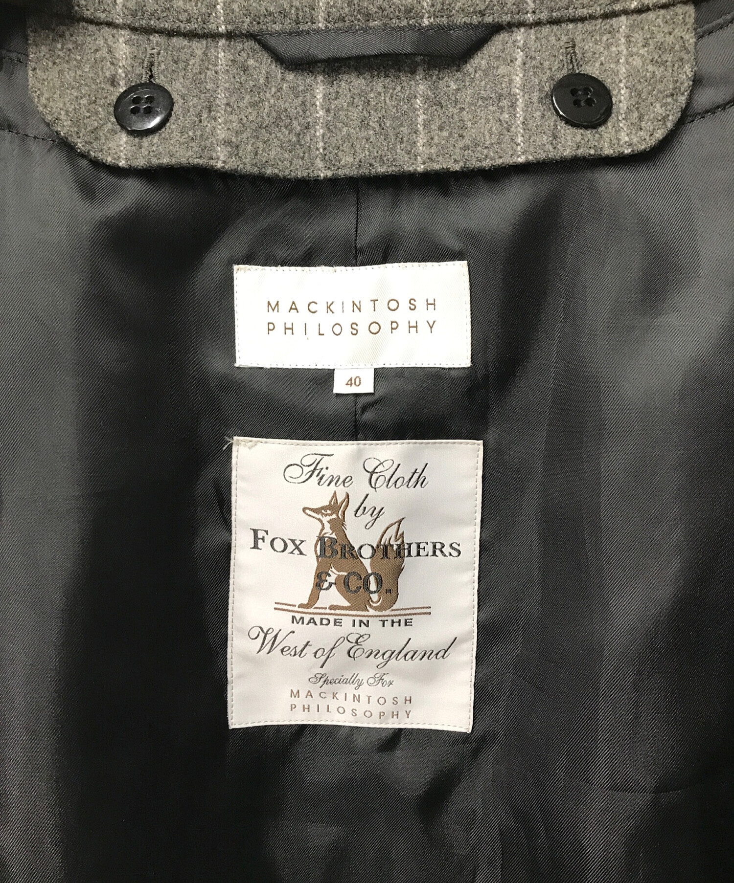 未使用級　マッキントッシュ　フォックスブラザーズ　コラボ　ピーコート　ブラック 2025年最新】FOX BROTHERS MACKINTOSH コートの人気アイテム