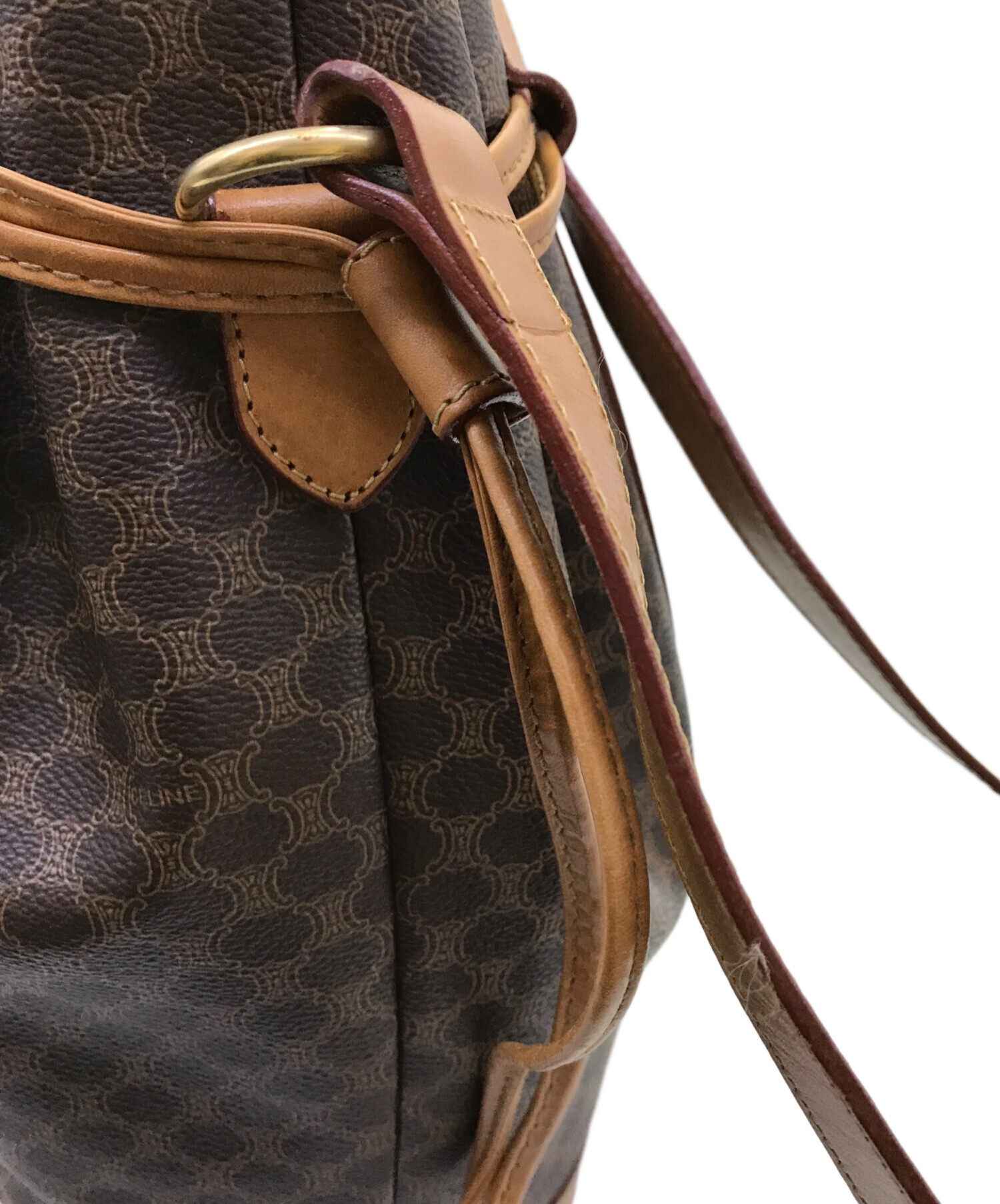 中古・古着通販】CELINE (セリーヌ) マカダム柄 巾着ショルダーバッグ