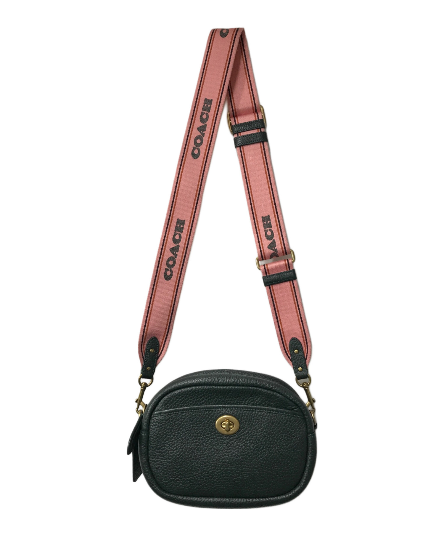 中古・古着通販】COACH (コーチ) ターンロックカメラバッグ グリーン 