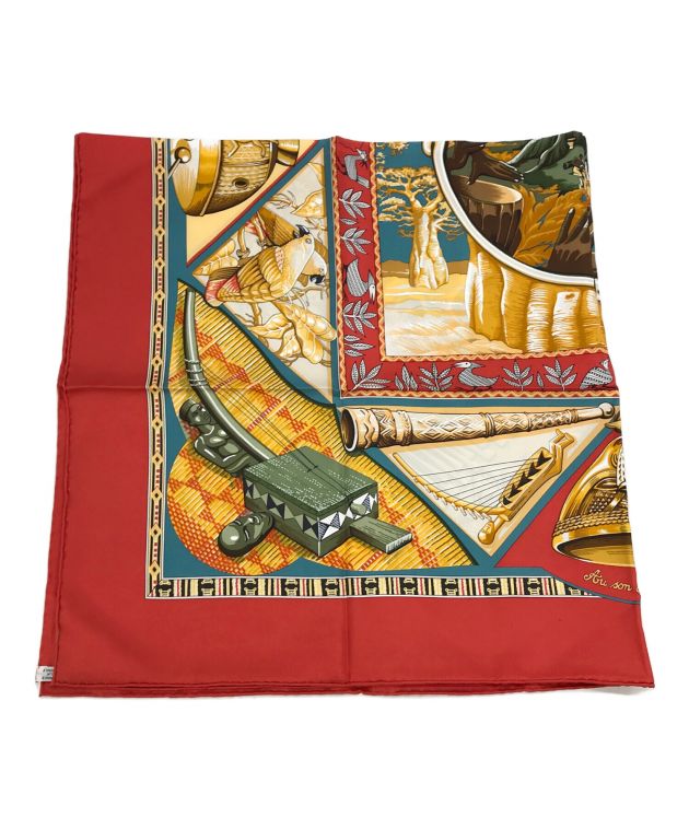 中古・古着通販】HERMES (エルメス) カレ90/Au Son du Tam Tam レッド