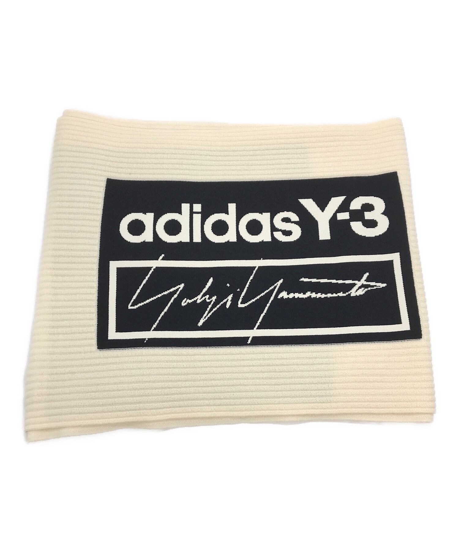 Y-3 ワイスリー LOGO SCARF ロゴプリント ニットスカーフ マフラー
