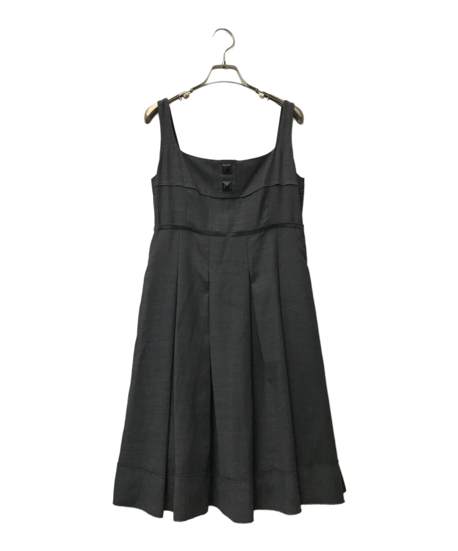 中古・古着通販】FOXEY (フォクシー) ノースリーブワンピース ブラック