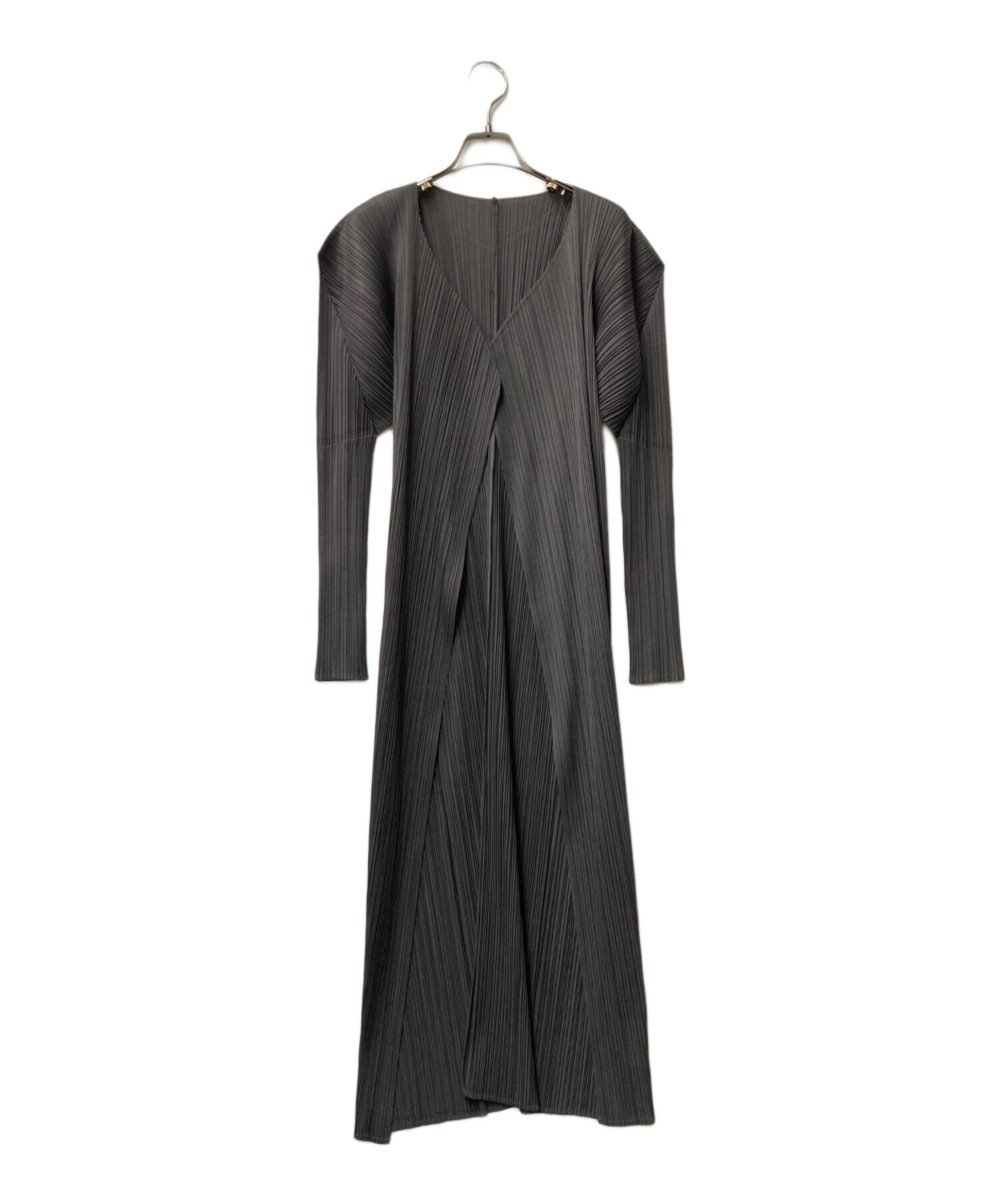 PLEATS PLEASE プリーツプリーズ　ロングカーディガン　グレー PLEATS PLEASE(プリーツプリーズ) ベーシック ミディ