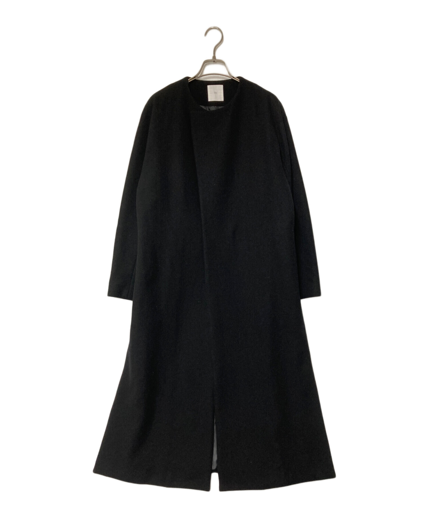 【iki】イキ　ノーカラーコート 中古・古着通販】iki (イキ) ノーカラーコート ブラック サイズ:FREE