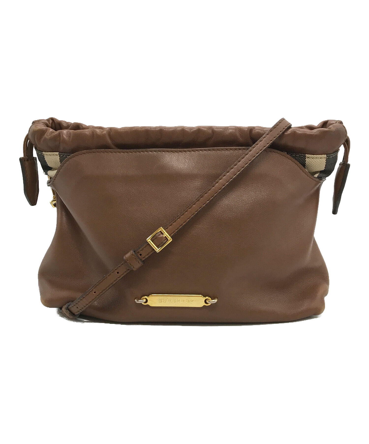 オンライン取寄 Burberry ショルダーバッグ 巾着 ノバチェック