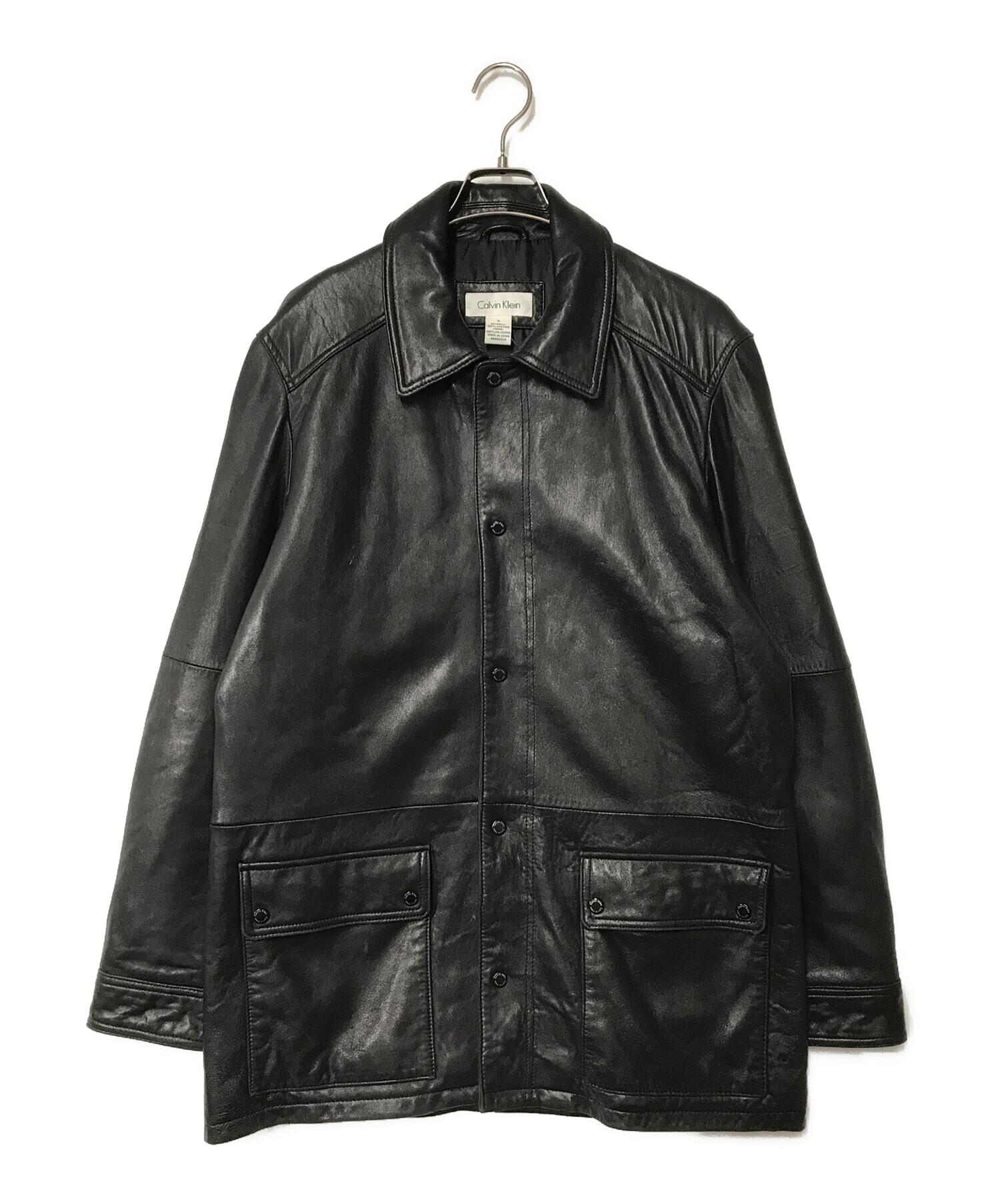 中古・古着通販】Calvin Klein (カルバンクライン) レザーコート