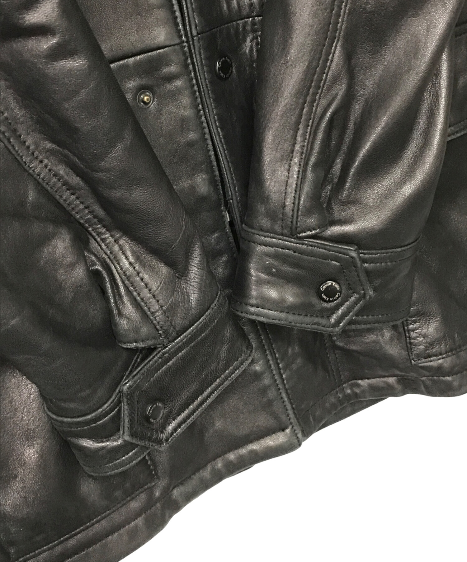 中古・古着通販】Calvin Klein (カルバンクライン) レザーコート