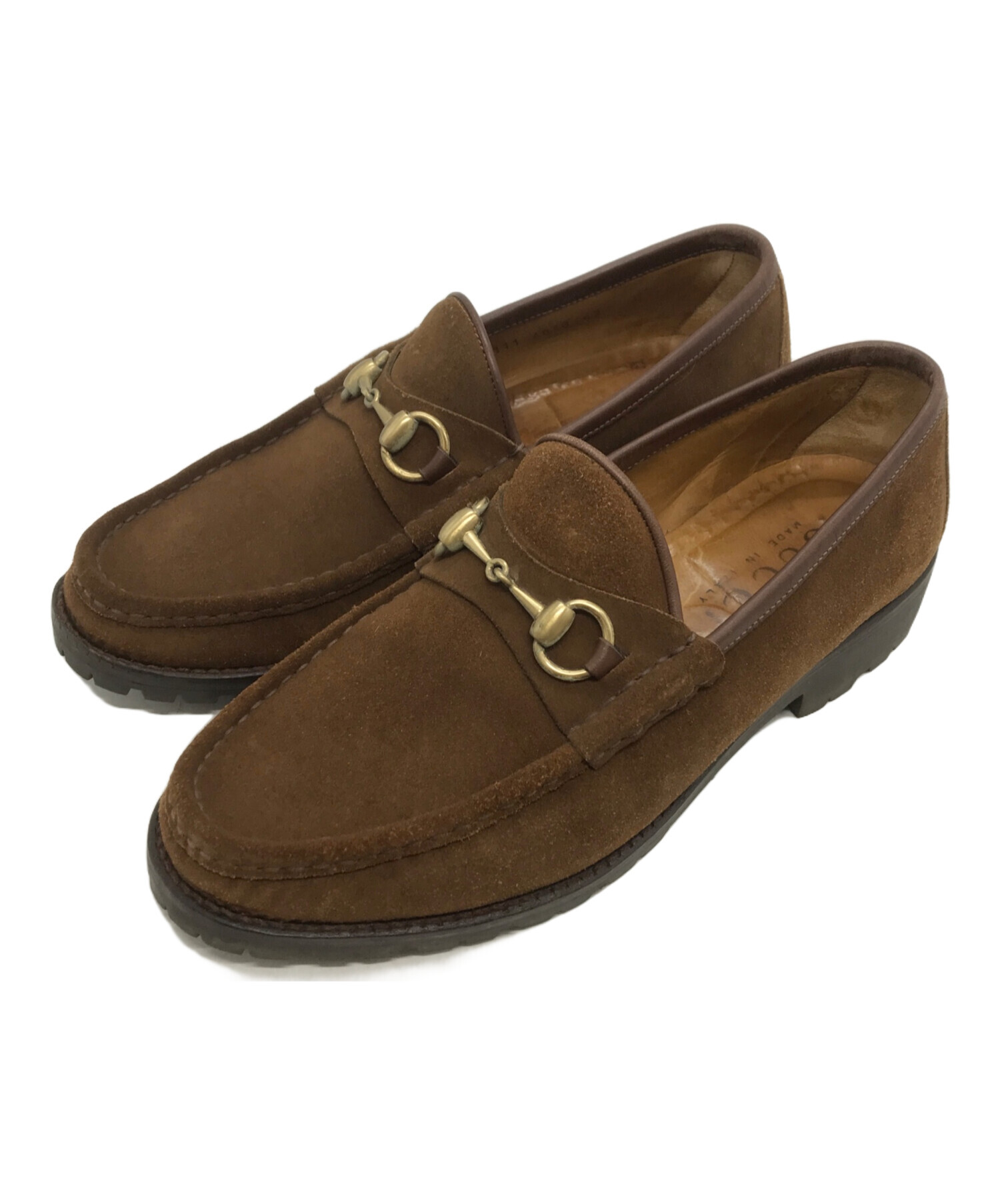 中古・古着通販】GUCCI (グッチ) ホースビット スエードローファー