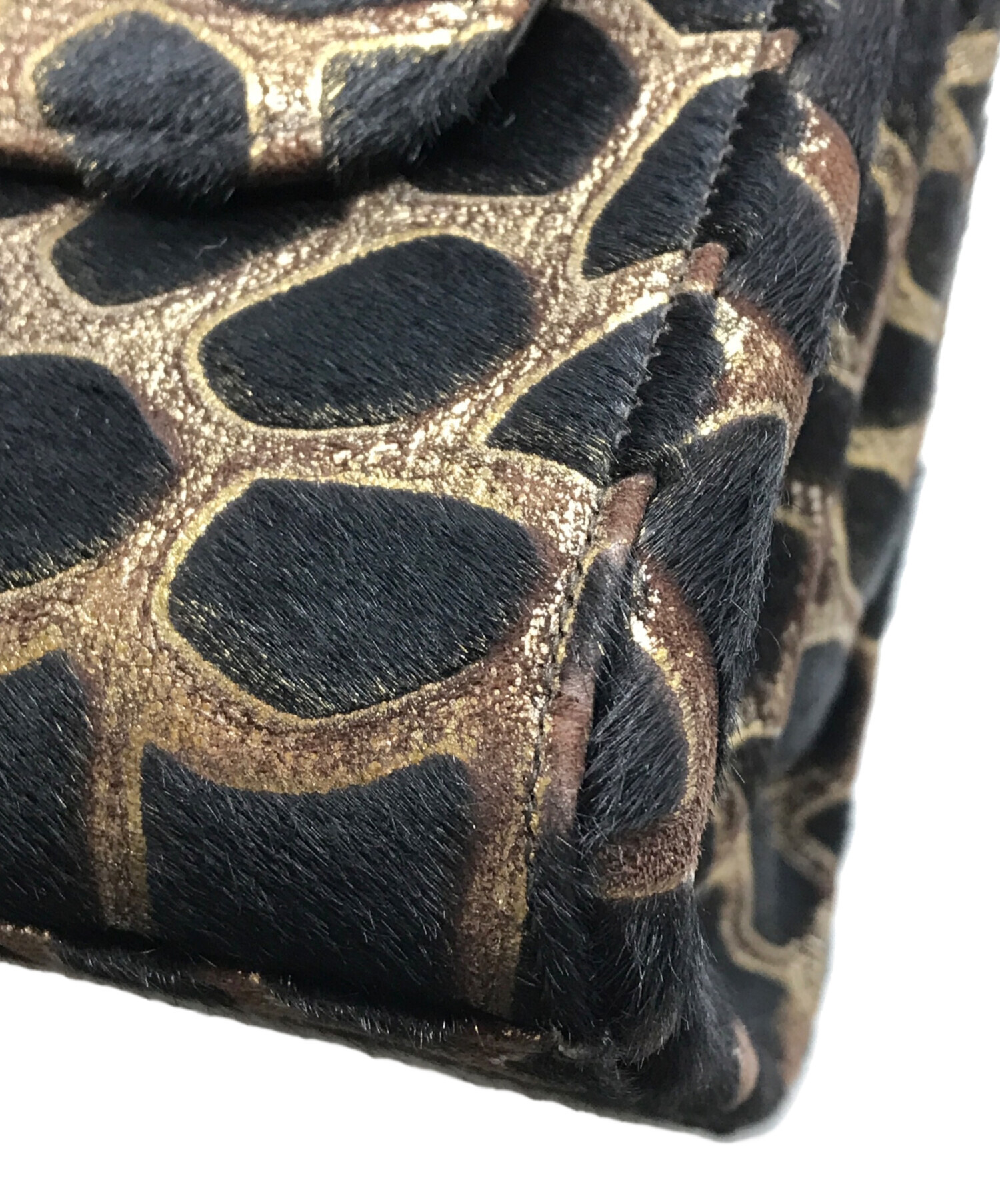 CHANEL シャネル ハラコ ショルダーバッグ 中古・古着通販】CHANEL (シャネル) ハラコ ジラフ柄 チェーン