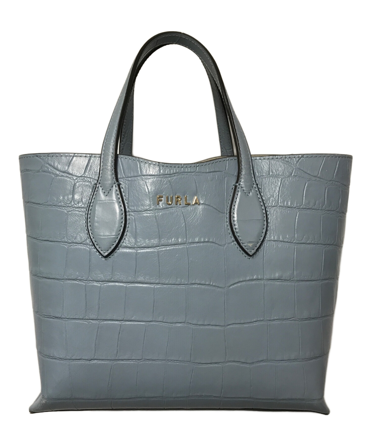 中古・古着通販】FURLA (フルラ) 型押し ハンドバッグ WB00421 ブルー 