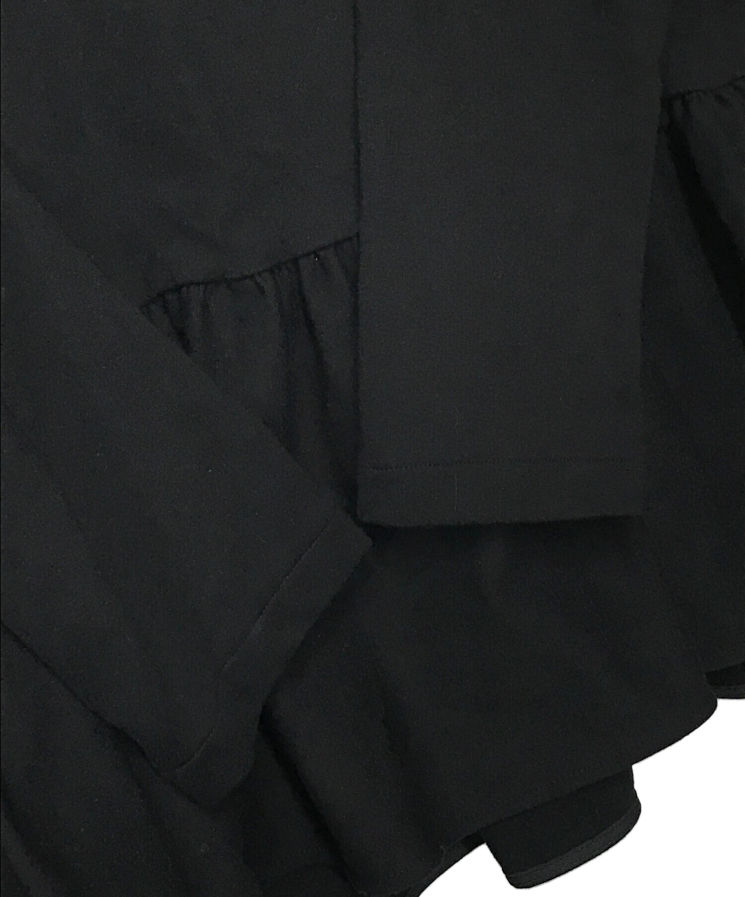 中古・古着通販】yori (ヨリ) ぬくぬくヘムフリルブラウス ブラック 
