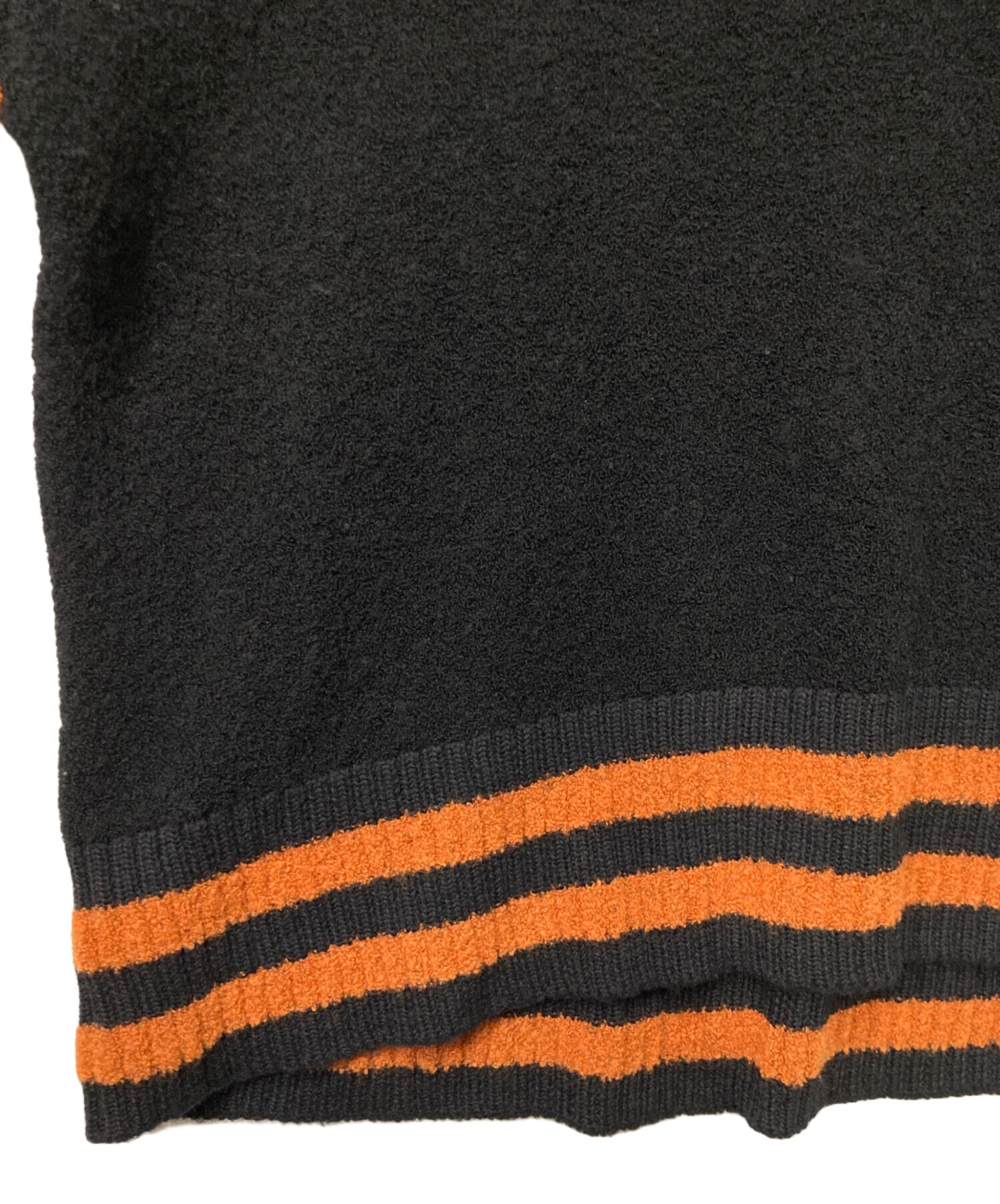 中古・古着通販】jieda (ジエダ) OVER V-NECK KNIT ブラック×オレンジ 