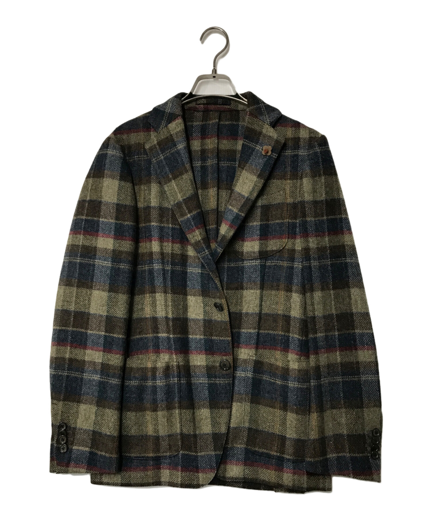 中古・古着通販】LARDINI (ラルディーニ) チェックウール3Bテーラード  