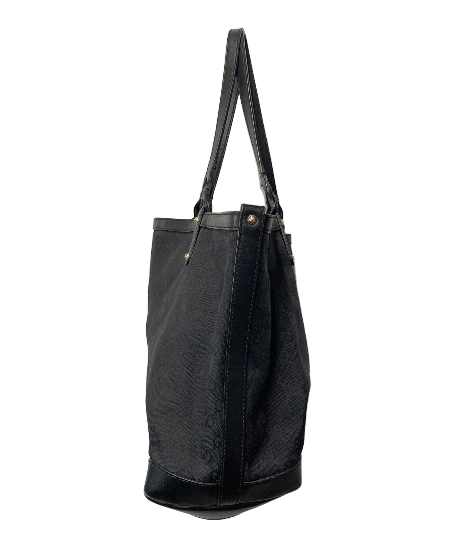 中古・古着通販】GUCCI (グッチ) GGキャンバストートバッグ ブラック