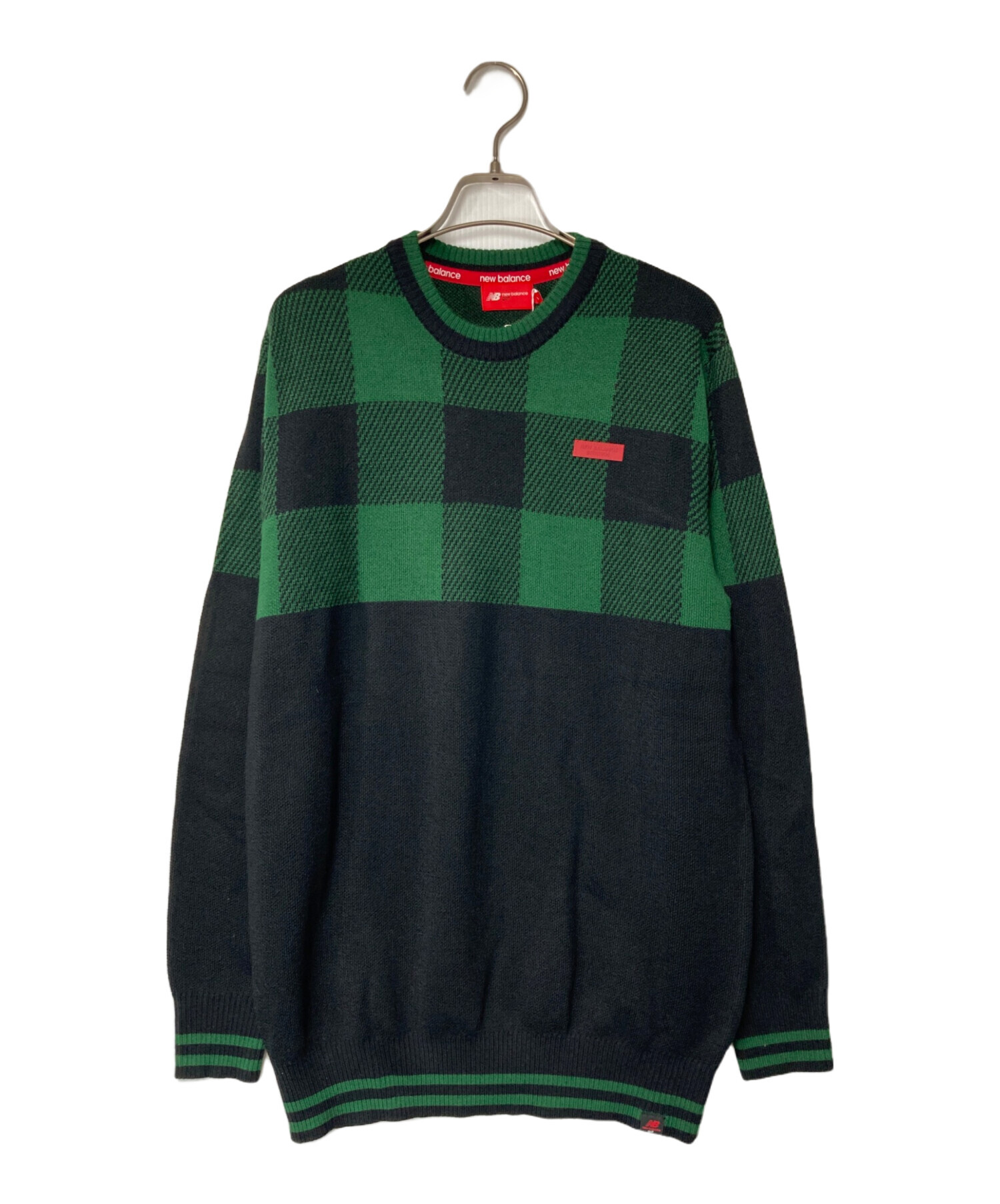 新品 ニューバランス ゴルフ バッファロー チェック プリント フリース ロングパンツ 7 (ウエスト88-92cm) ◆ 防風性 ストレッチ 保温性