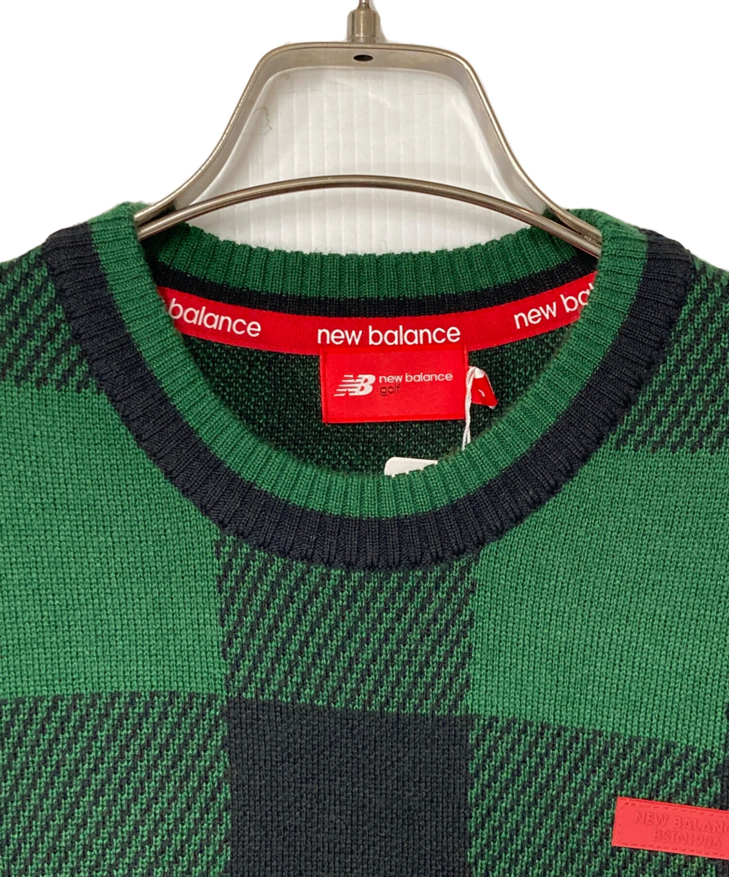 新品 ニューバランス ゴルフ バッファロー チェック プリント フリース ロングパンツ 7 (ウエスト88-92cm) ◆ 防風性 ストレッチ 保温性