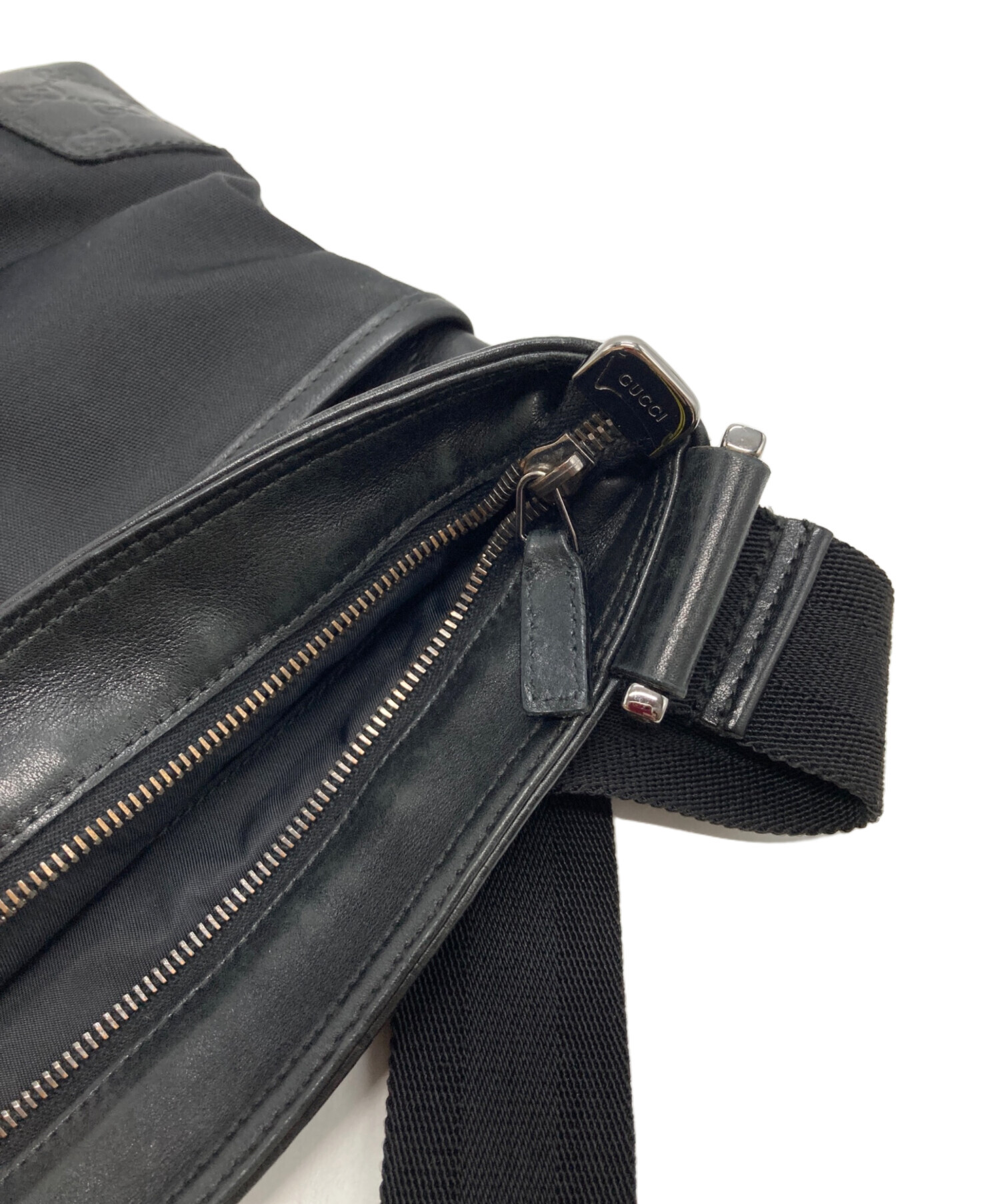 中古・古着通販】GUCCI (グッチ) GG柄レザー切替ショルダーバッグ