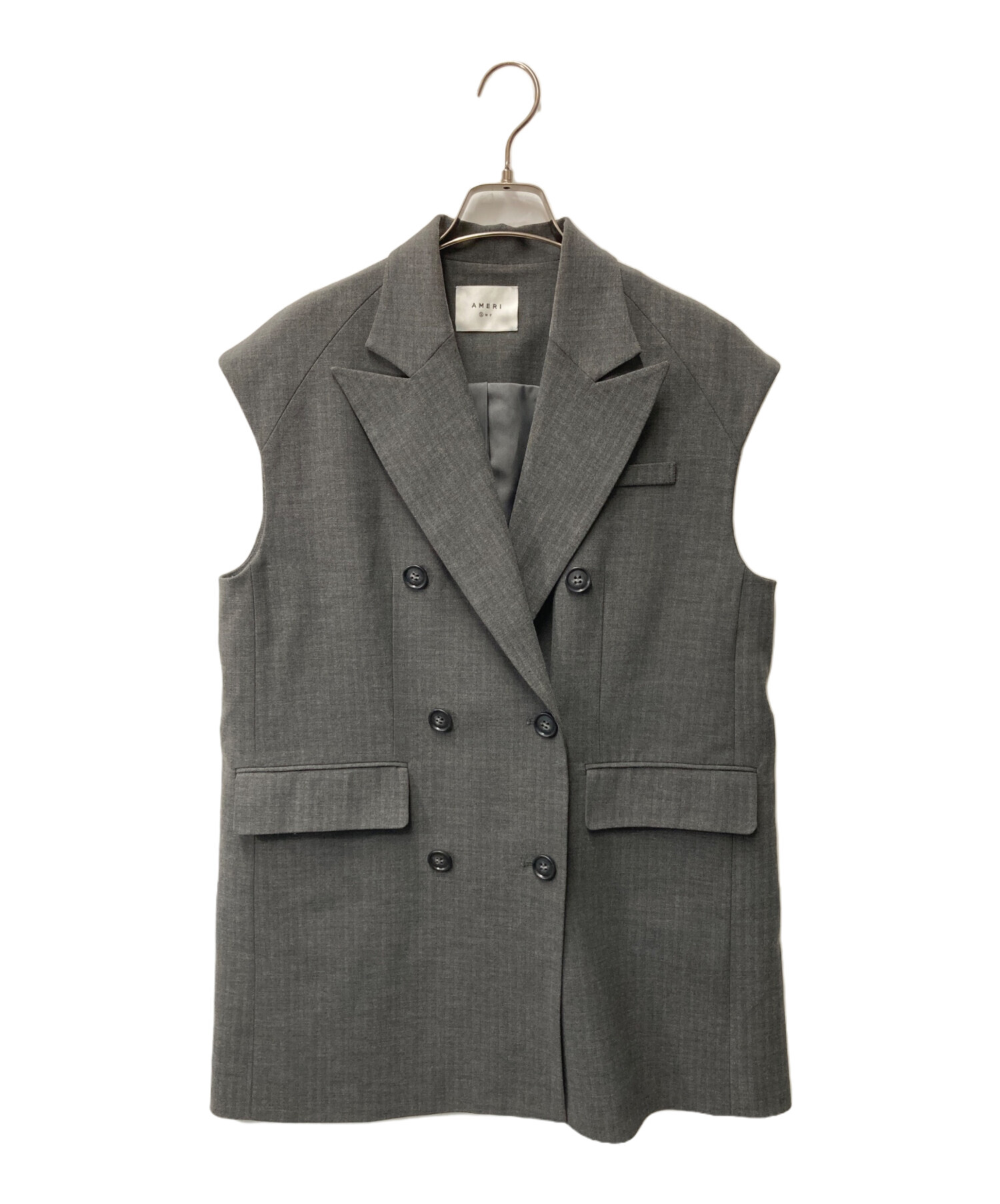 【瀬戸大橋店】 中古 AMERI | アメリ ベスト グレー サイズ：M 【109】 中古・古着通販】AMERI (アメリ) MANNISH OVER MENS LIKE VEST