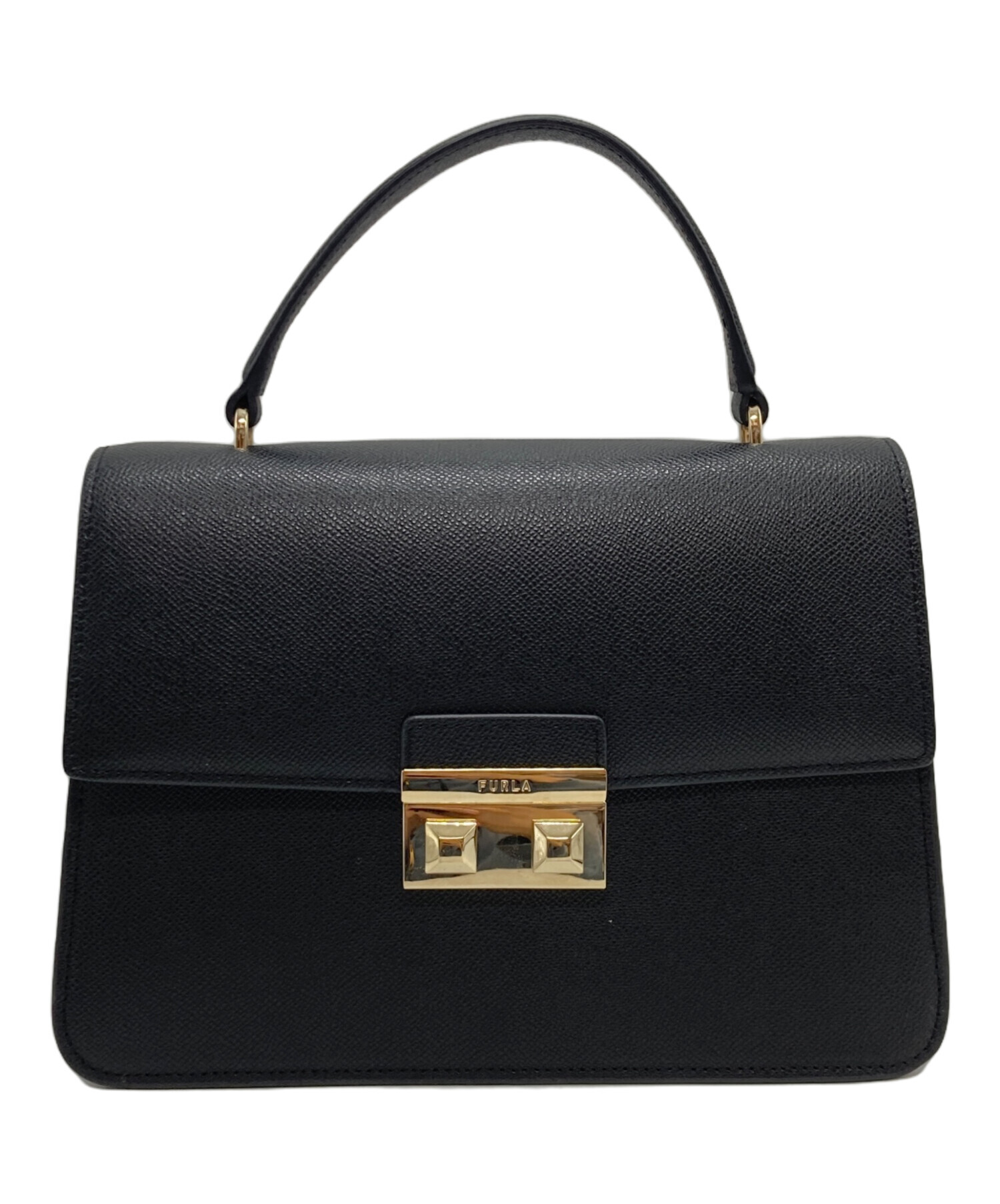 中古・古着通販】FURLA (フルラ) ハンドバッグ ブラック｜ブランド 