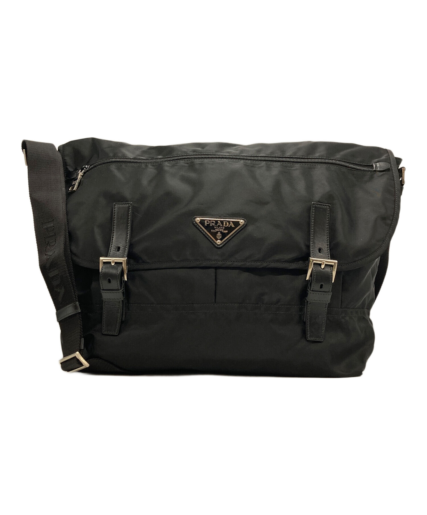 中古・古着通販】PRADA (プラダ) ナイロンショルダーバッグ ブラック