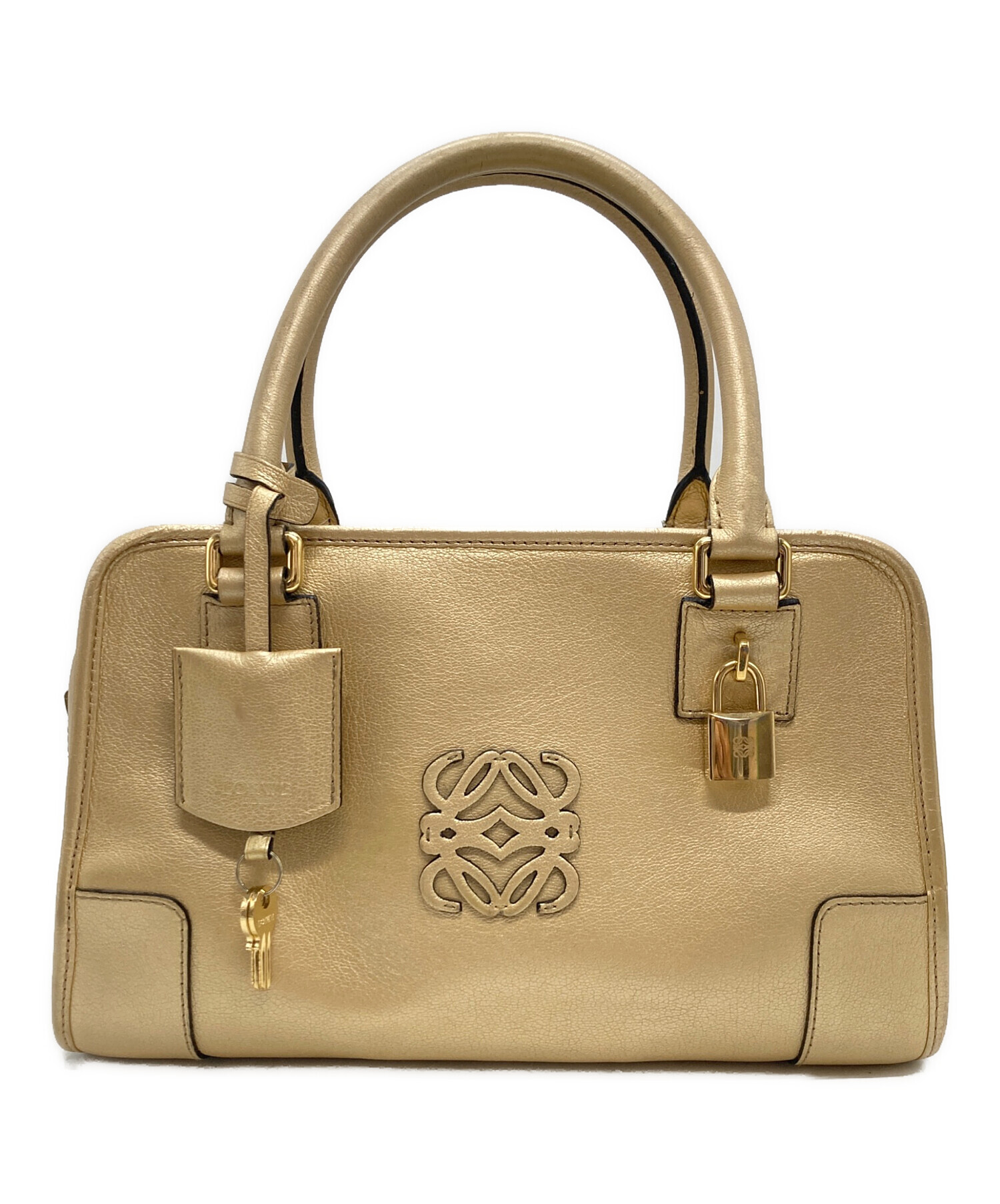 中古・古着通販】LOEWE (ロエベ) ハンドバッグ アマソナ28 ゴールド