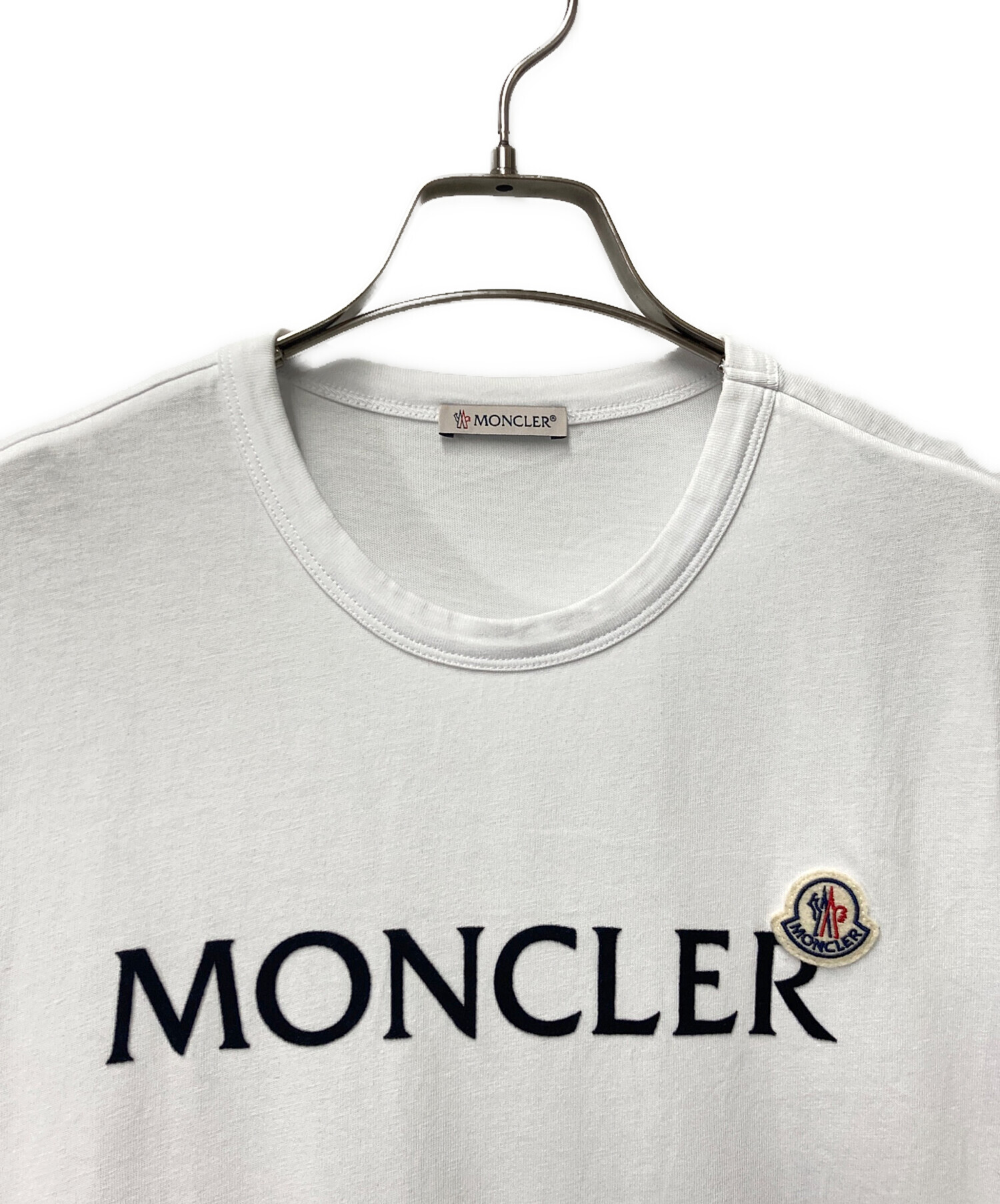 中古・古着通販】MONCLER (モンクレール) ロゴTシャツ ホワイト サイズ