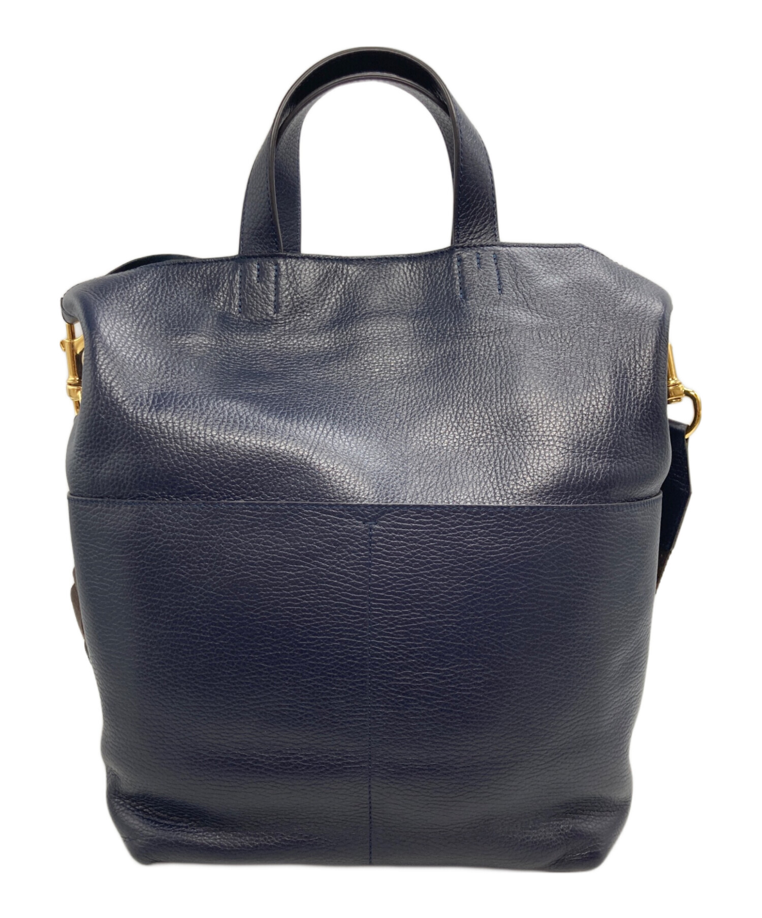 J&M DAVIDSON ネイビー レザートートバッグ BELLEデヴィッドソン