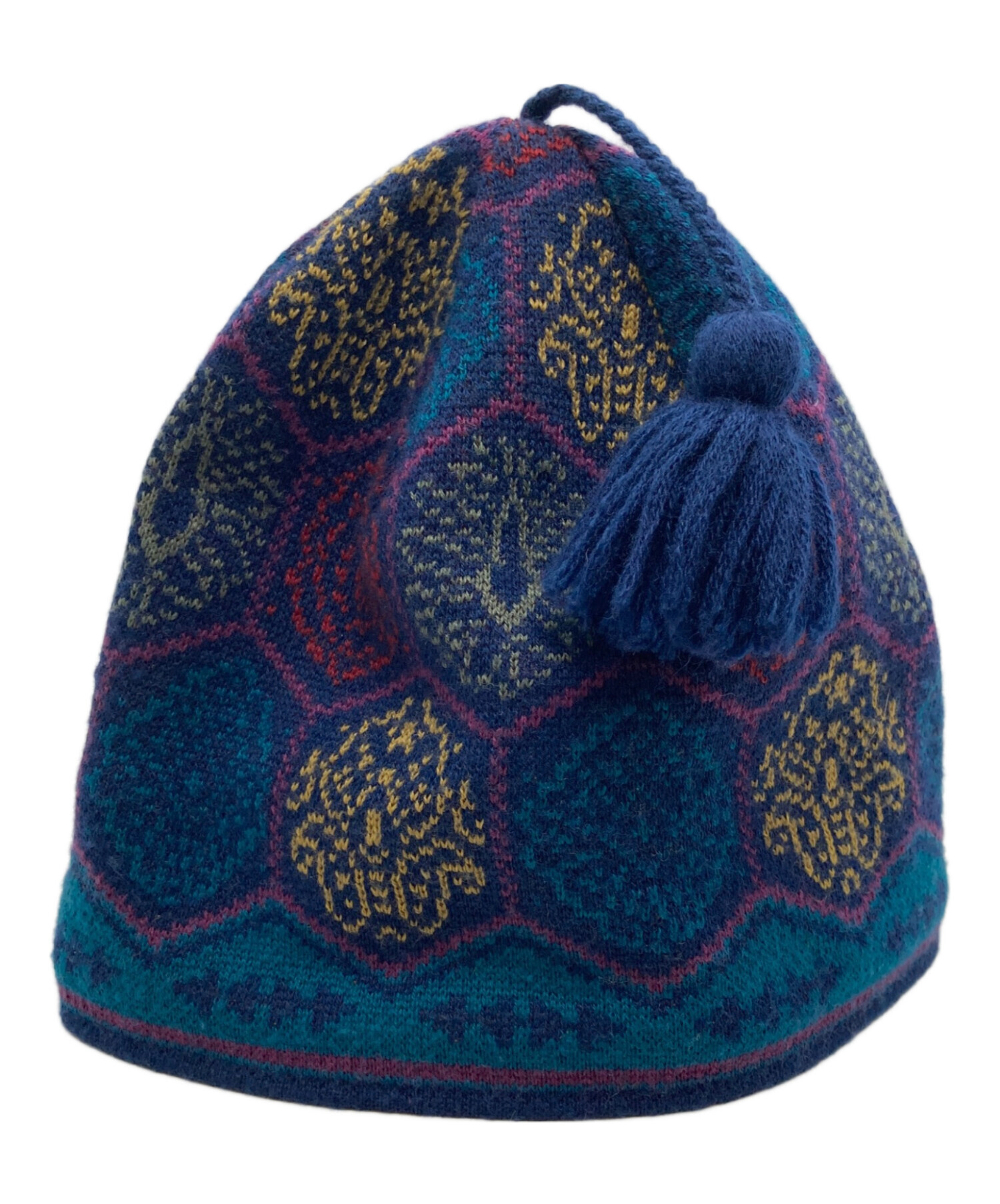 中古・古着通販】Patagonia (パタゴニア) 総柄ニットキャップ ネイビー