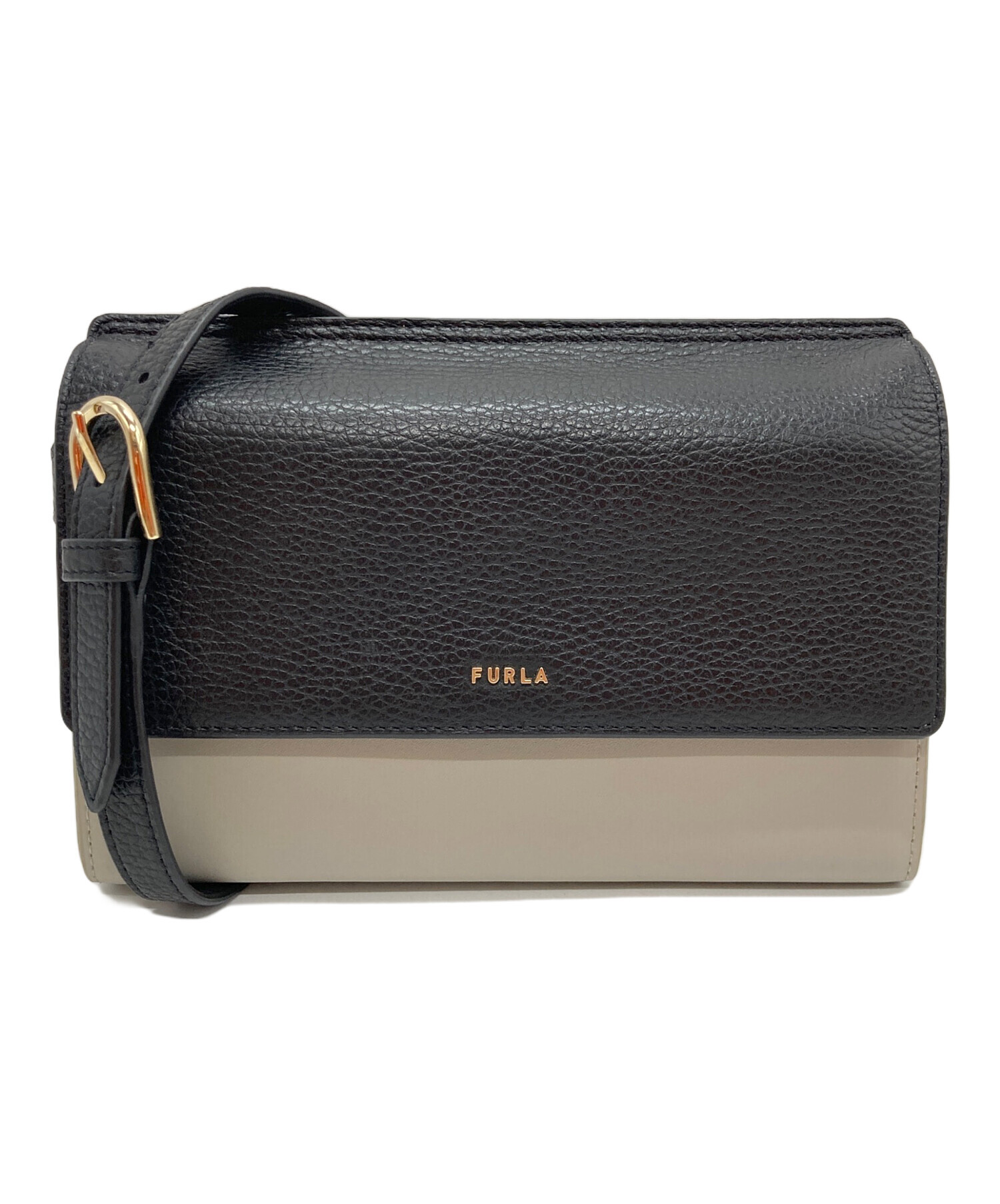中古・古着通販】FURLA (フルラ) ウォレットショルダーバッグ ブラック 