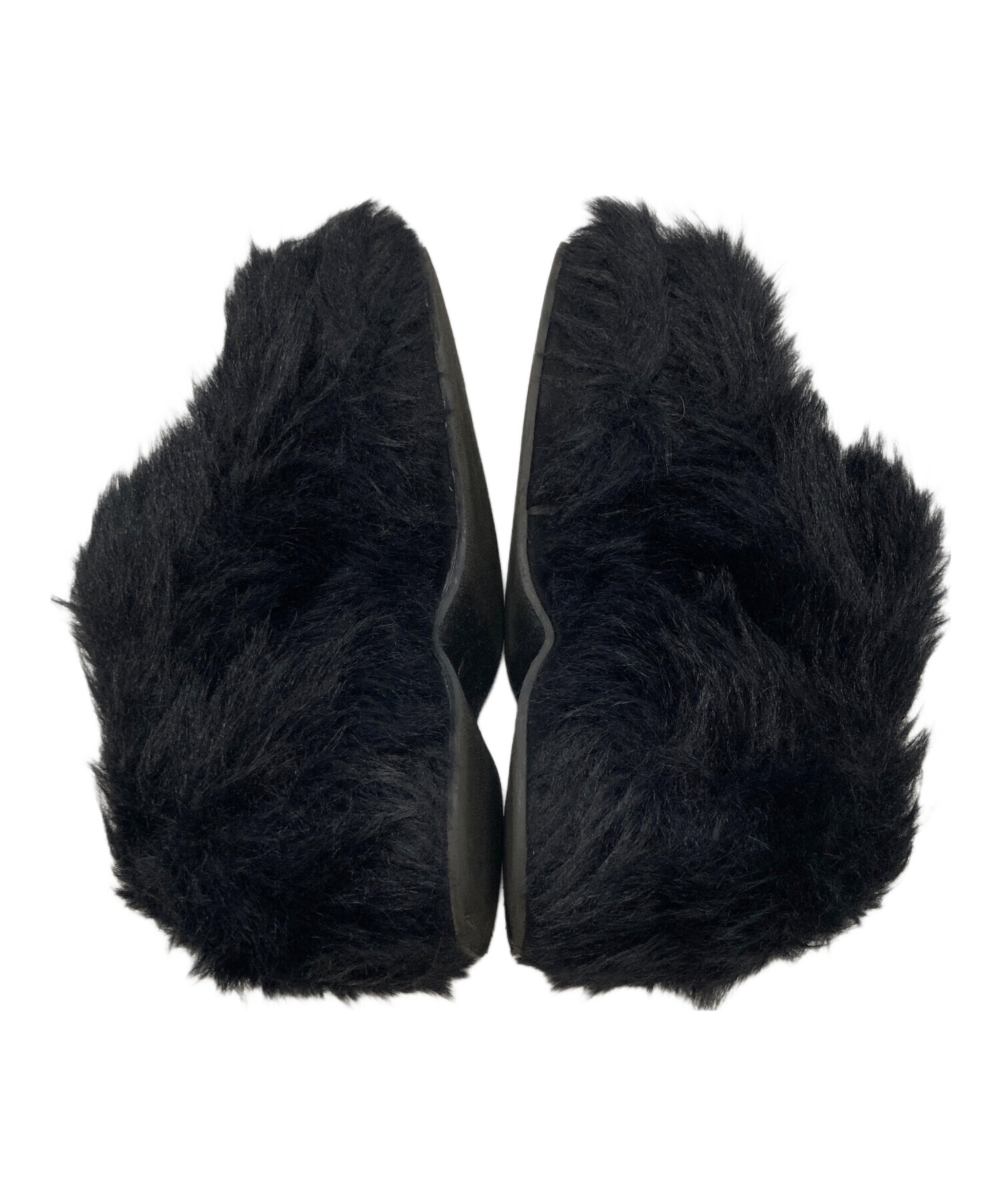 中古・古着通販】SLY (スライ) LONG FUR サンダル ブラック サイズ:M