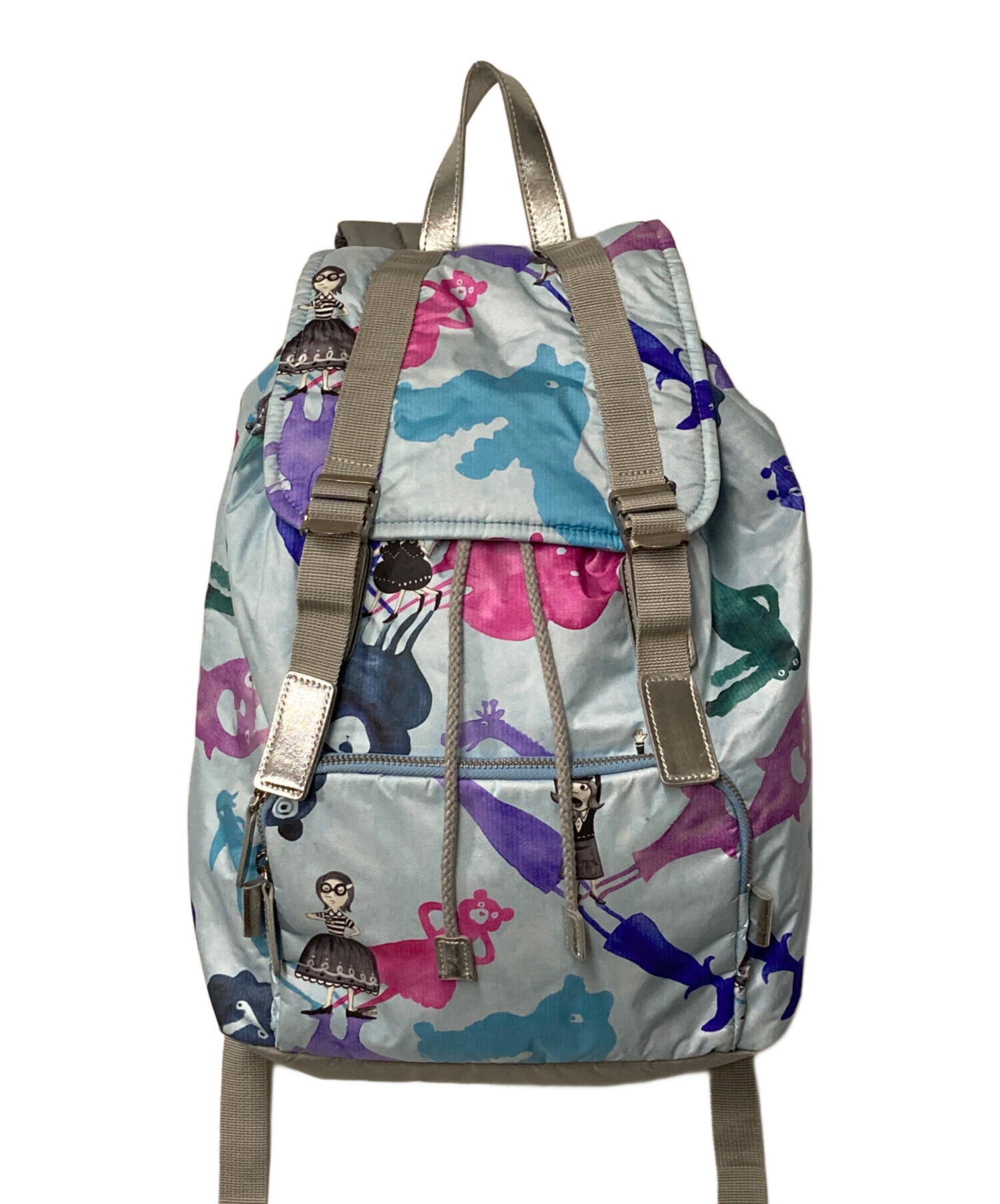 中古・古着通販】OLLEBOREBLA (アルベロベロ) 総柄リュック ブルー