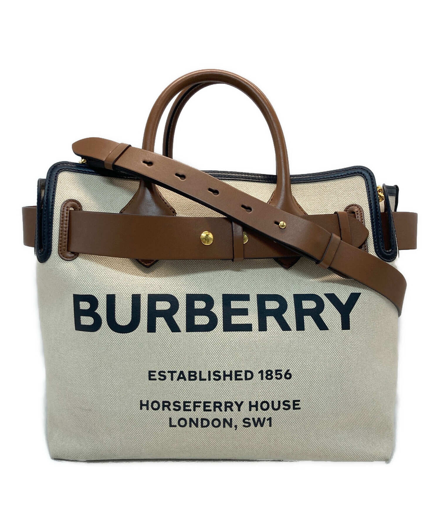 中古・古着通販】BURBERRY (バーバリー) ロゴベルトトートバッグ 