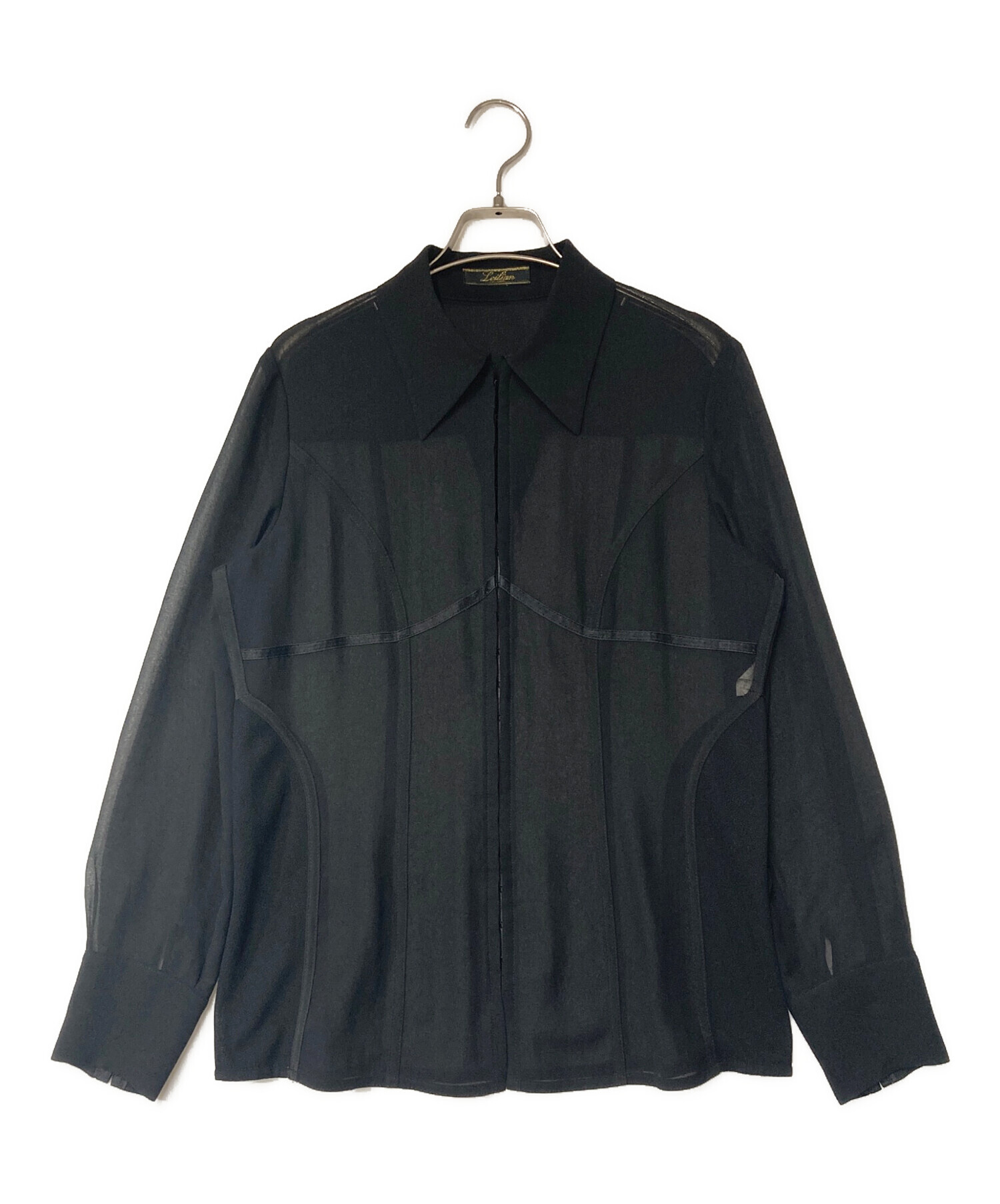 中古・古着通販】Leilian (レリアン) シアーシャツ ブラック サイズ:11