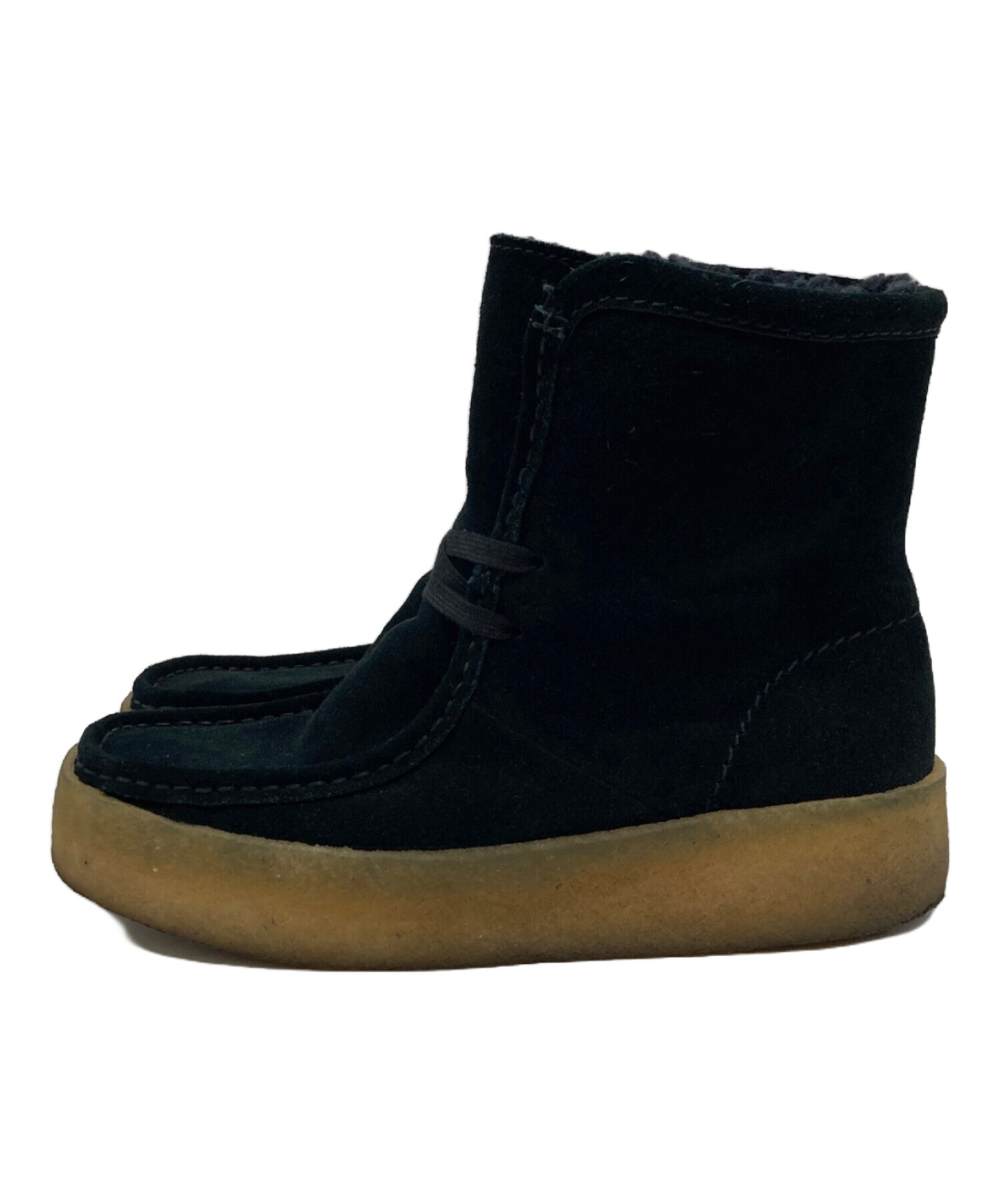 【お値下げ】Clarks ムートンブーツ　サイズ25cm 中古・古着通販】CLARKS (クラークス) ムートンブーツ ブラック サイズ