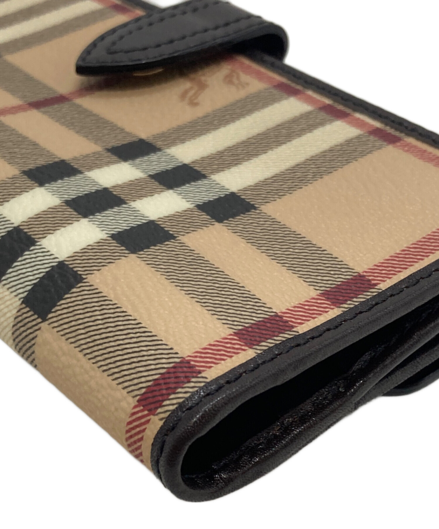 中古・古着通販】BURBERRY (バーバリー) ホースロゴノバチェック長財布 