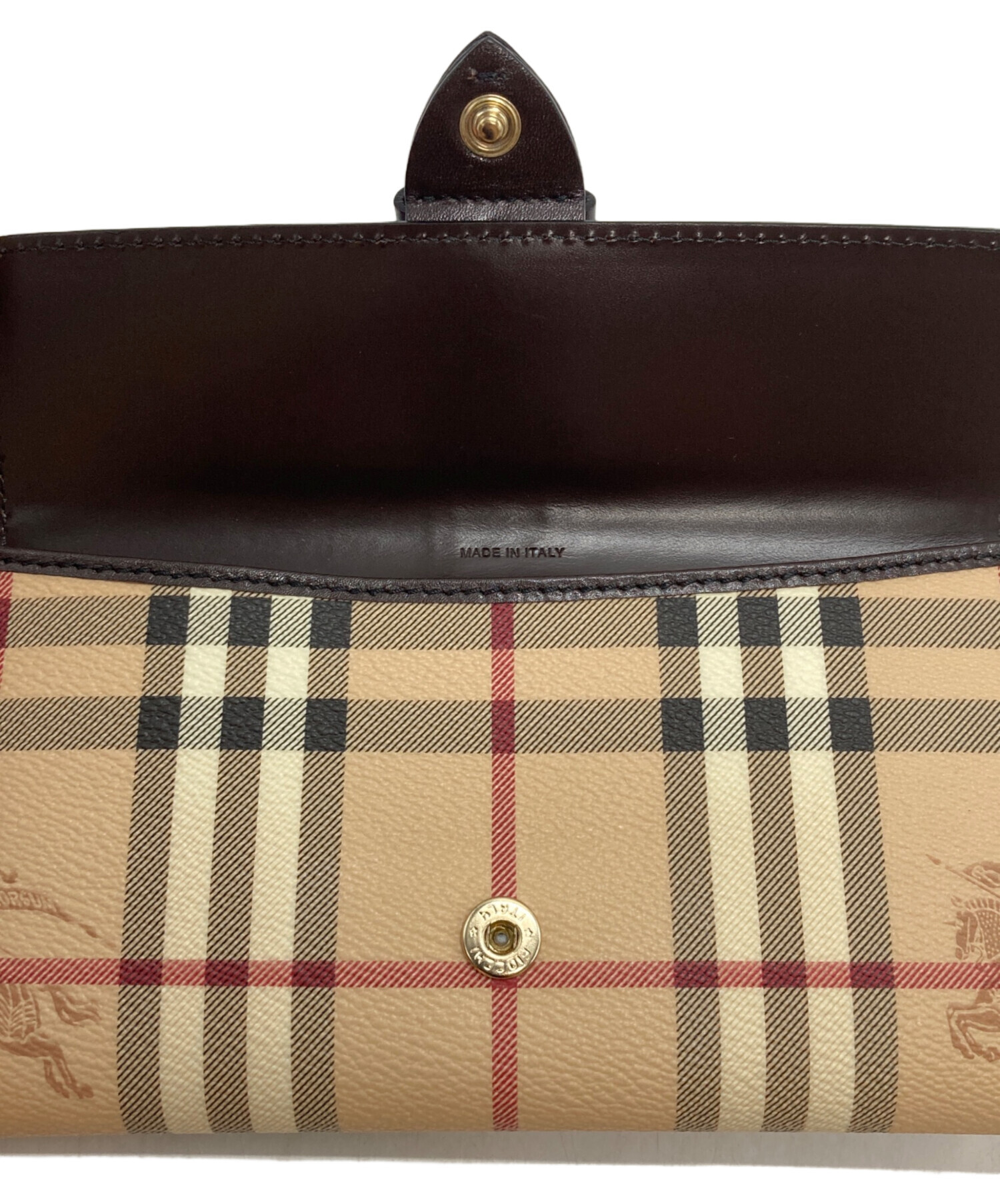 中古・古着通販】BURBERRY (バーバリー) ホースロゴノバチェック長財布 