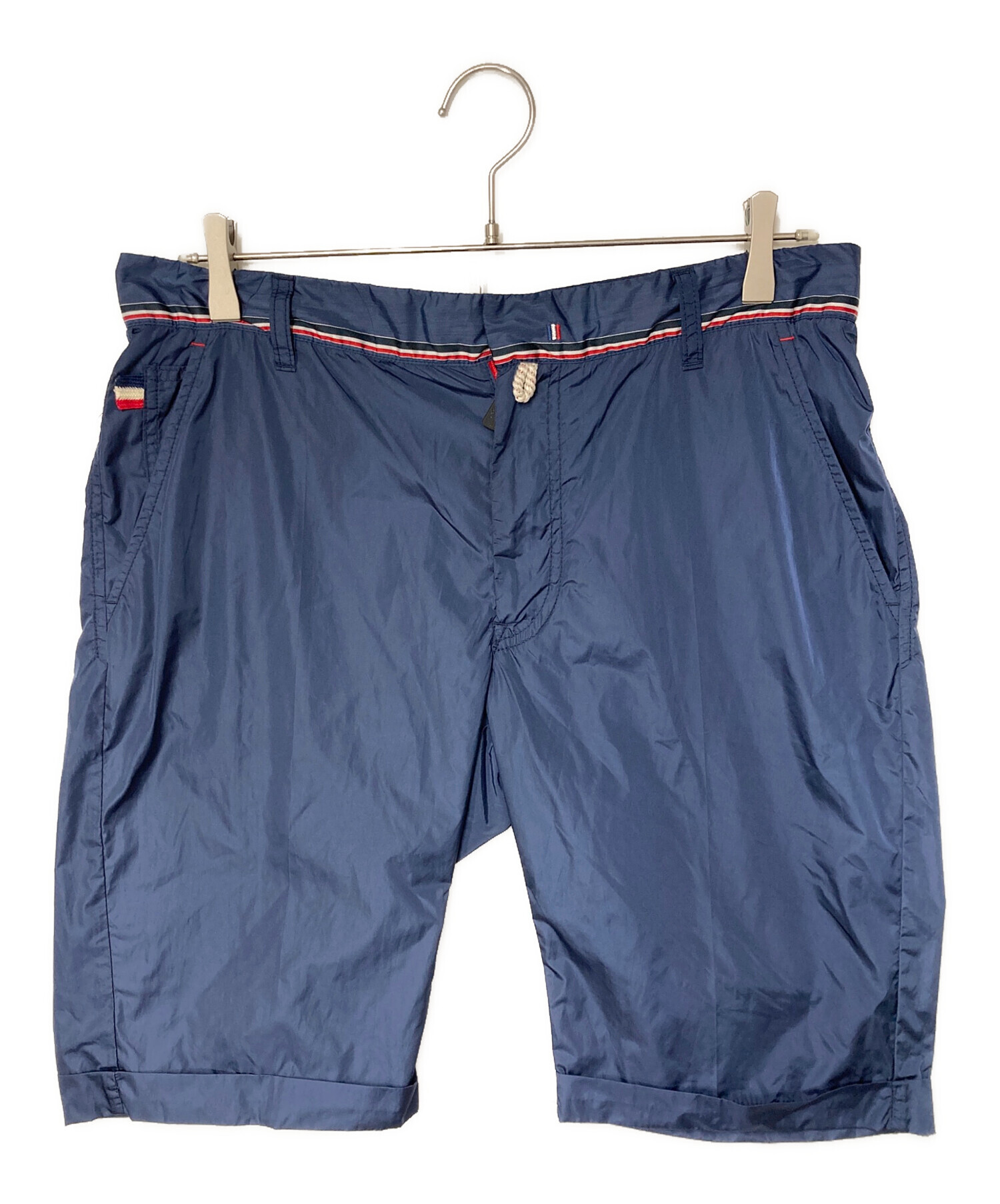 MONCLER モンクレール トリコロール スウェット ハーフパンツ 紺 中古・古着通販】MONCLER (モンクレール) PANTALONE CORTO ナイロン
