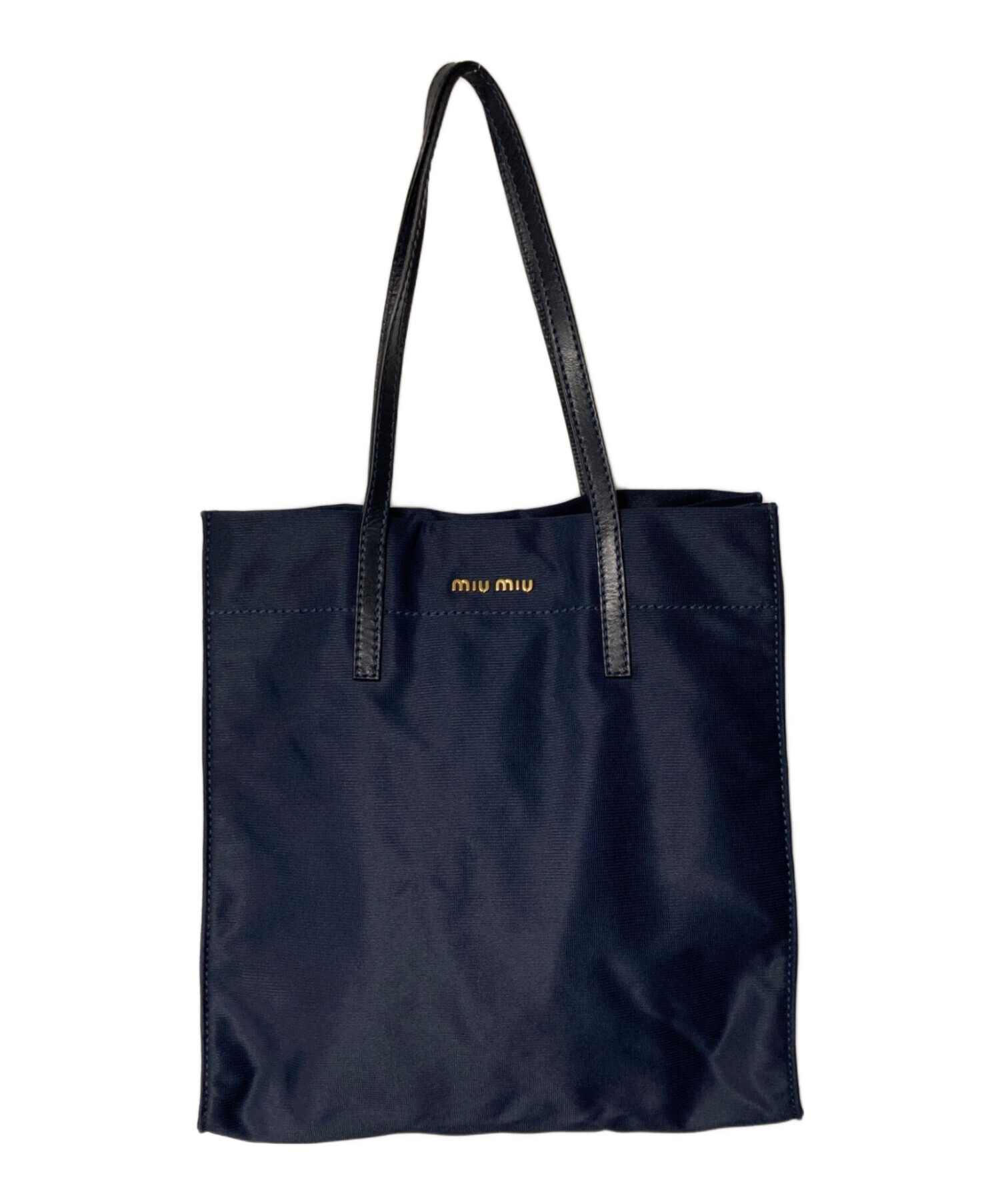 中古・古着通販】MIU MIU (ミュウミュウ) ロゴ トートバッグ ネイビー 