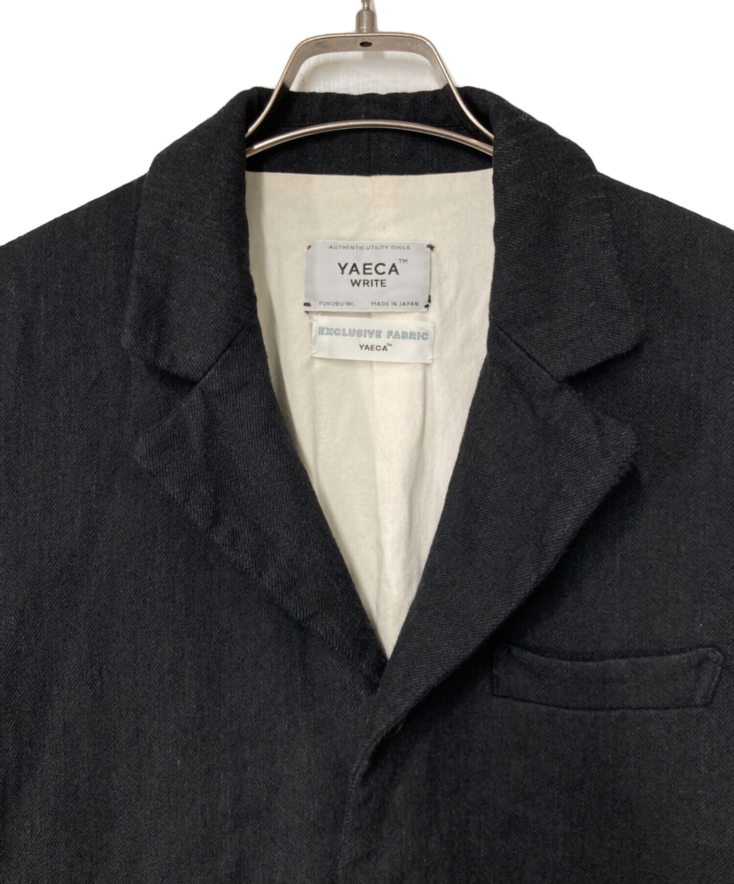ヤエカ　YAECA ウールリネンジャケット　ブラック 中古・古着通販】YAECA (ヤエカ) Wool Linen Jacket ウール