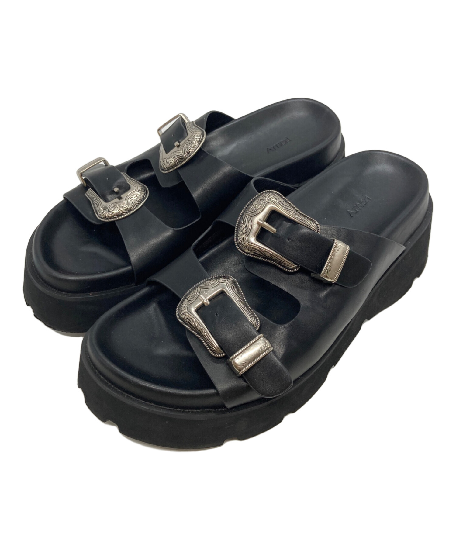 AMERI MEDI WESTERN BUCKLE SANDALS Mサイズ 中古・古着通販】AMERI (アメリ) MEDI WESTERN BUCKLE SANDAL