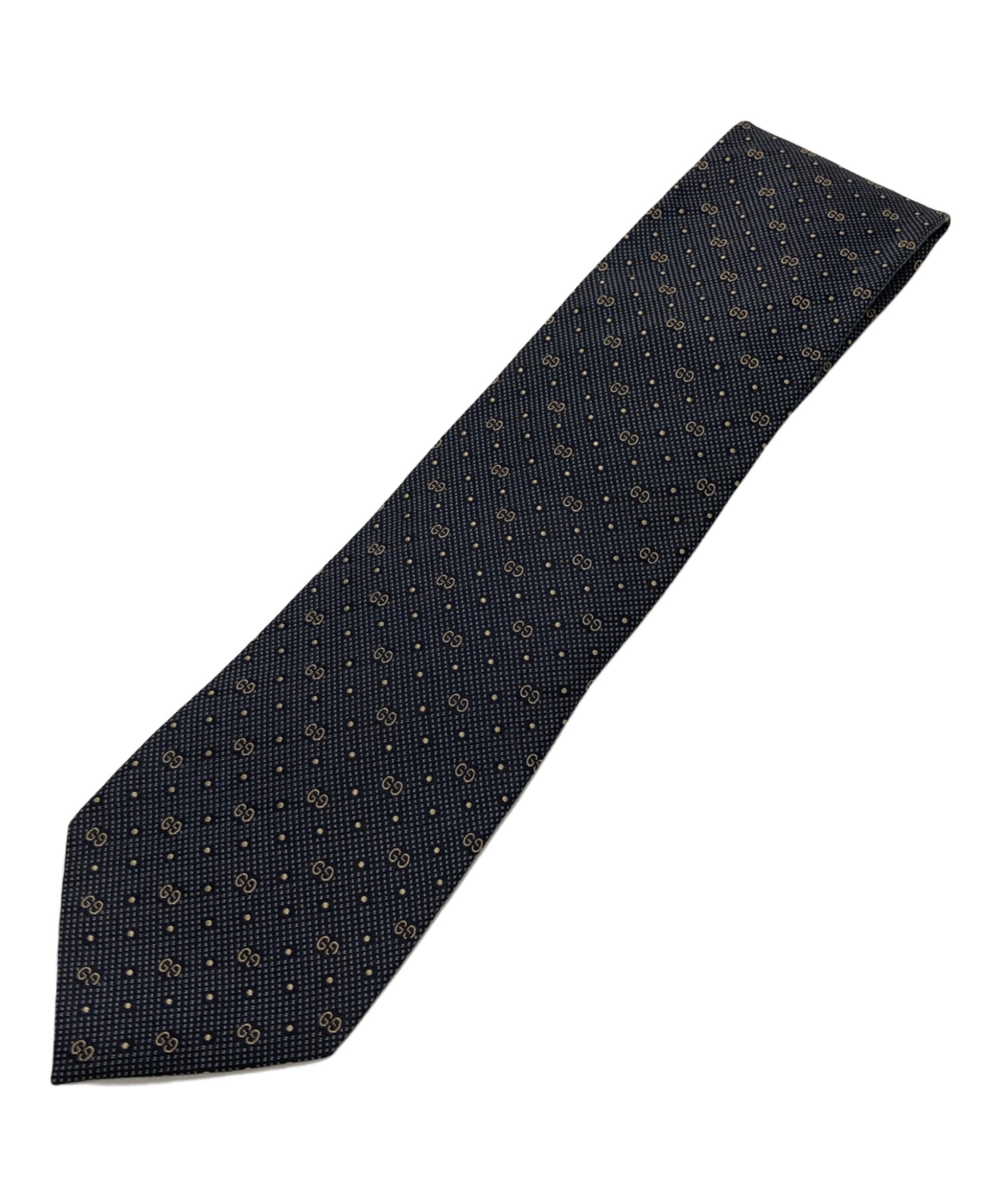 中古・古着通販】GUCCI (グッチ) GG柄 シルクネクタイ ブラック 