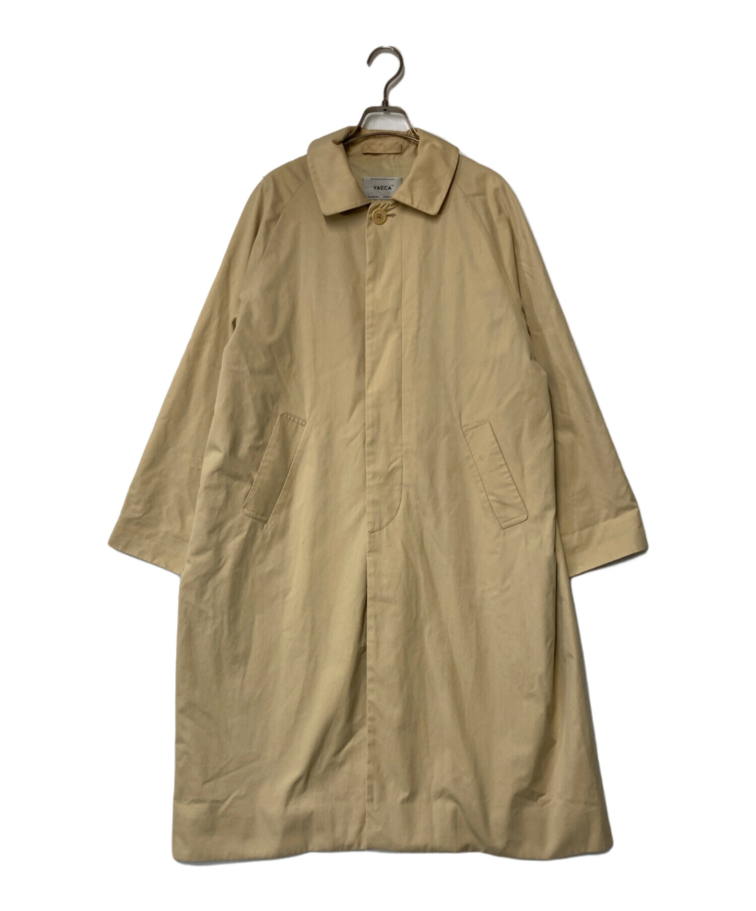 YAECA ベージュ ステンカラーコート (メンズサイズ) YAECA ステンカラーコート スタンダード KHAKI 〔メンズ〕 【12502