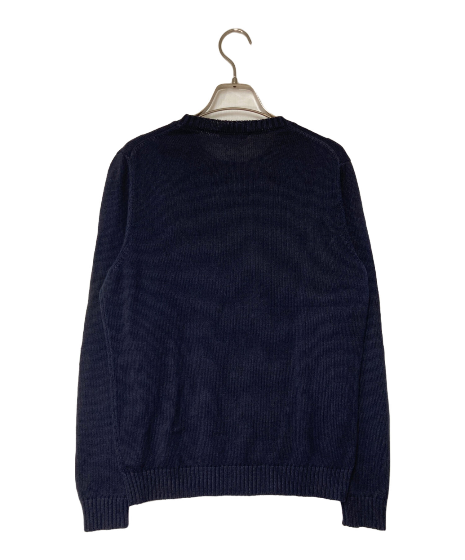 ZANONE コットン セーター 5ゲージ ネイビー 44 ZANONE コットン