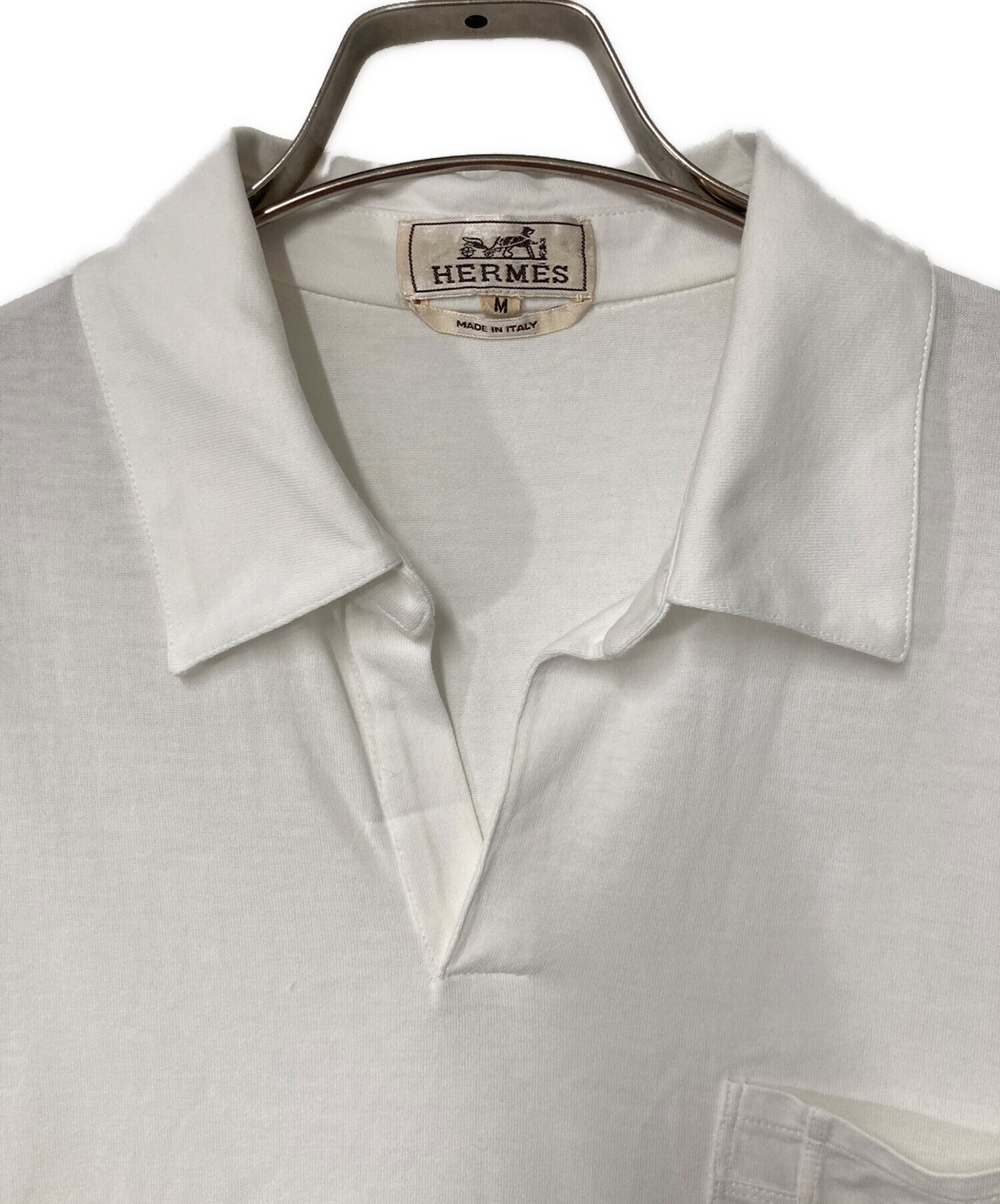 中古・古着通販】HERMES (エルメス) スキッパーポロシャツ ホワイト