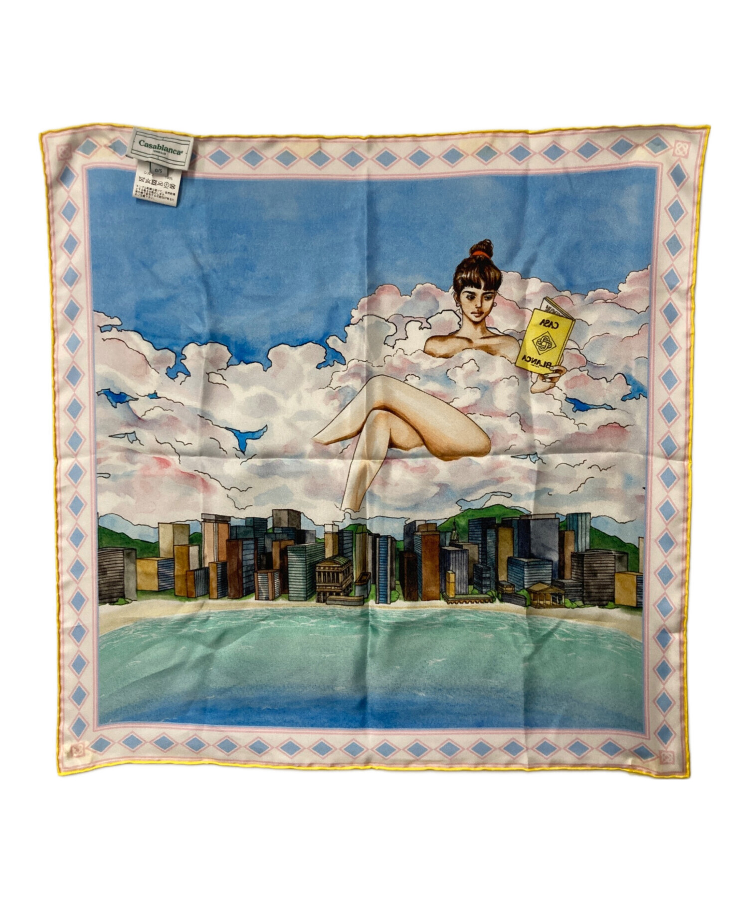 中古・古着通販】CASABLANCA (カサブランカ) シルクスカーフ ブルー  