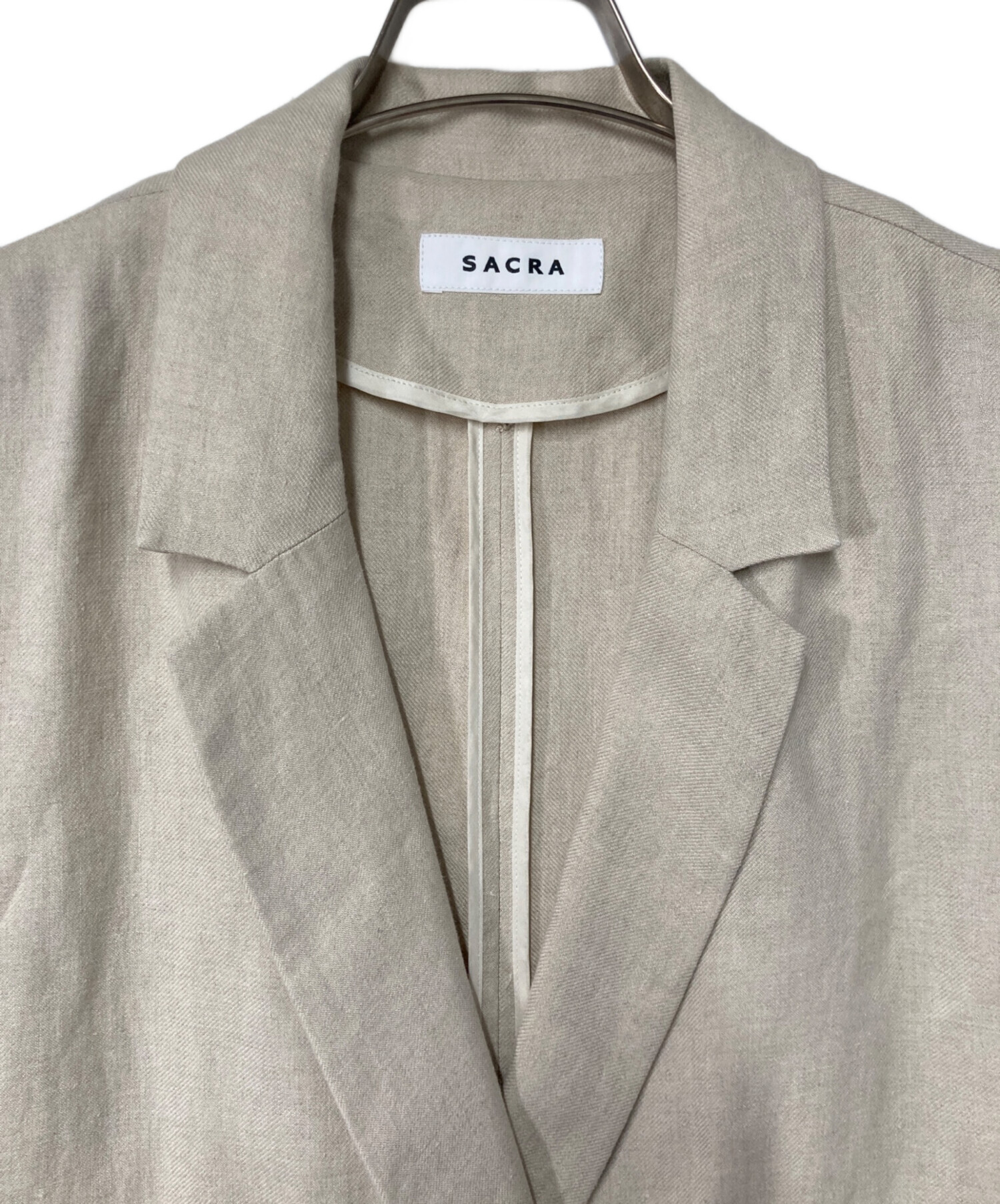中古・古着通販】SACRA (サクラ) リネンダブルブレストロングジレ 