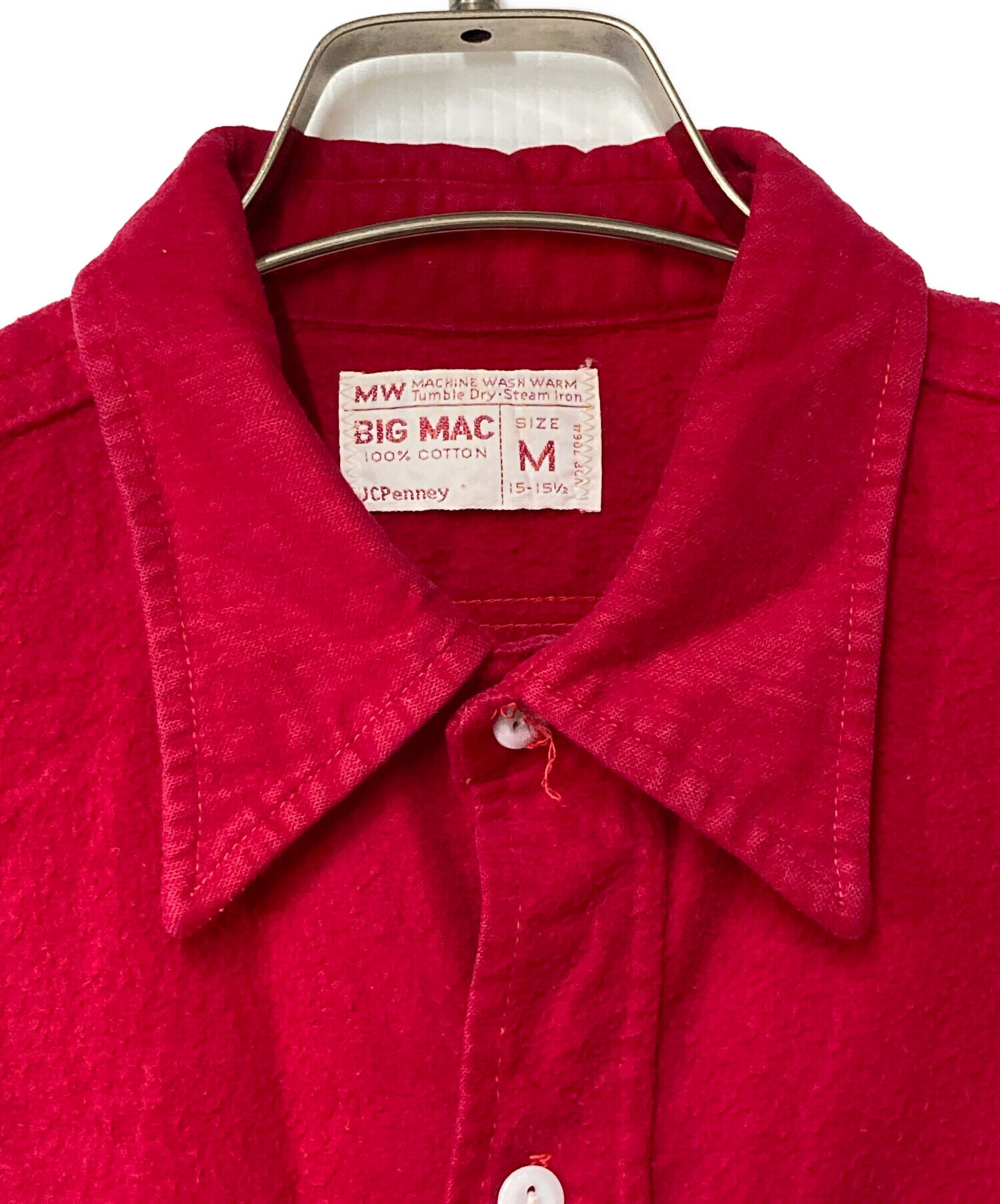 BIGMAC / ネルシャツ/M/コットン/RED 中古・古着通販】big mac (ビッグマック) 70's コットンネルシャツ